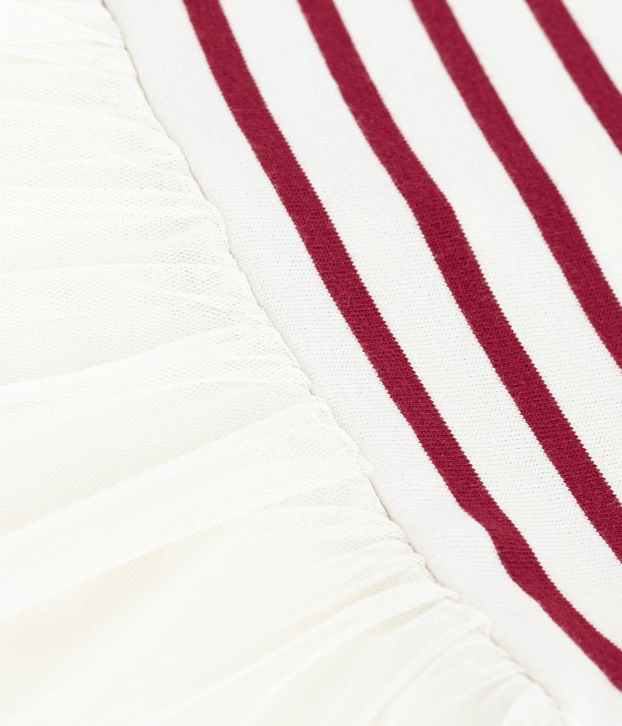 Babies' short-sleeved dress in two materials