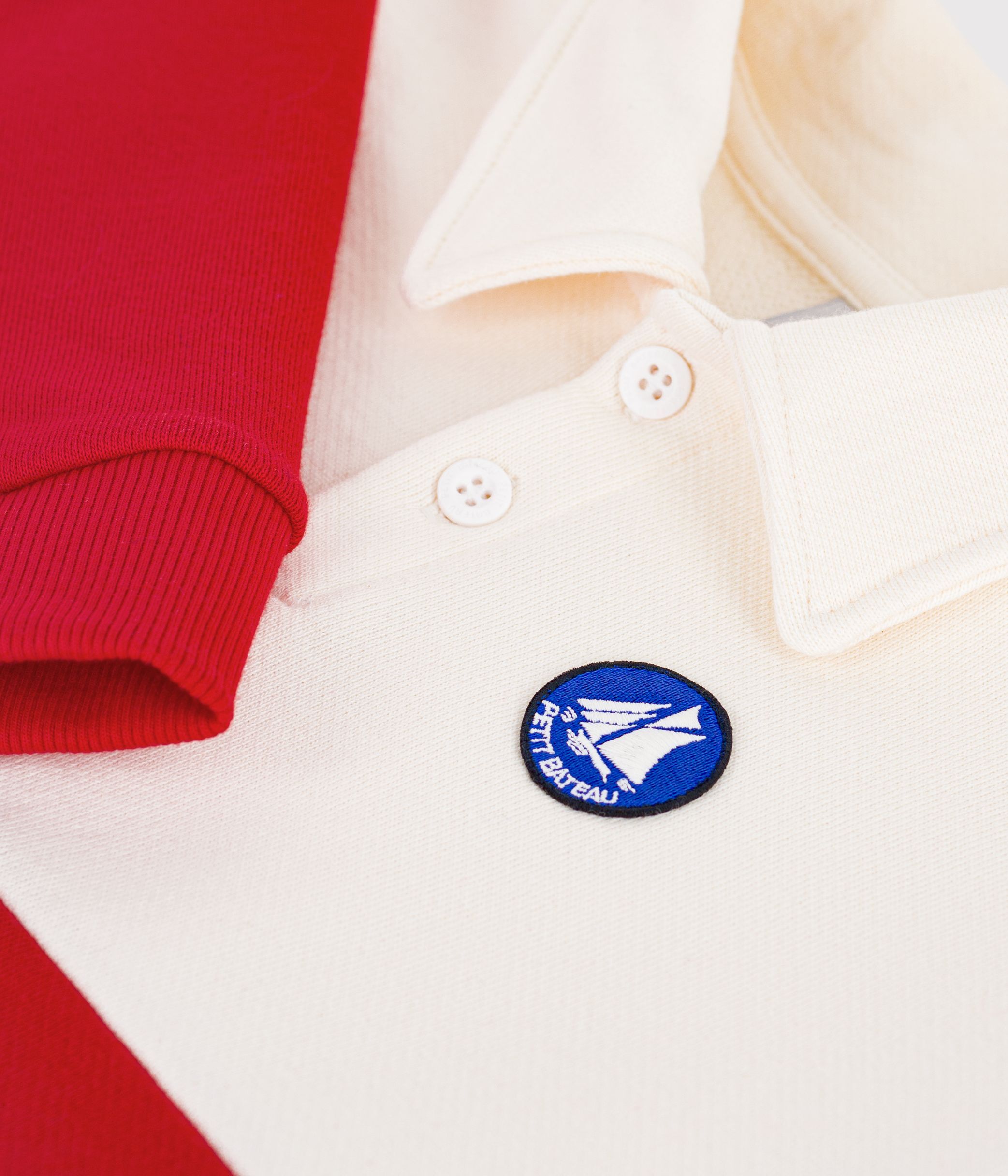 Children's polo-style cotton sweatshirt