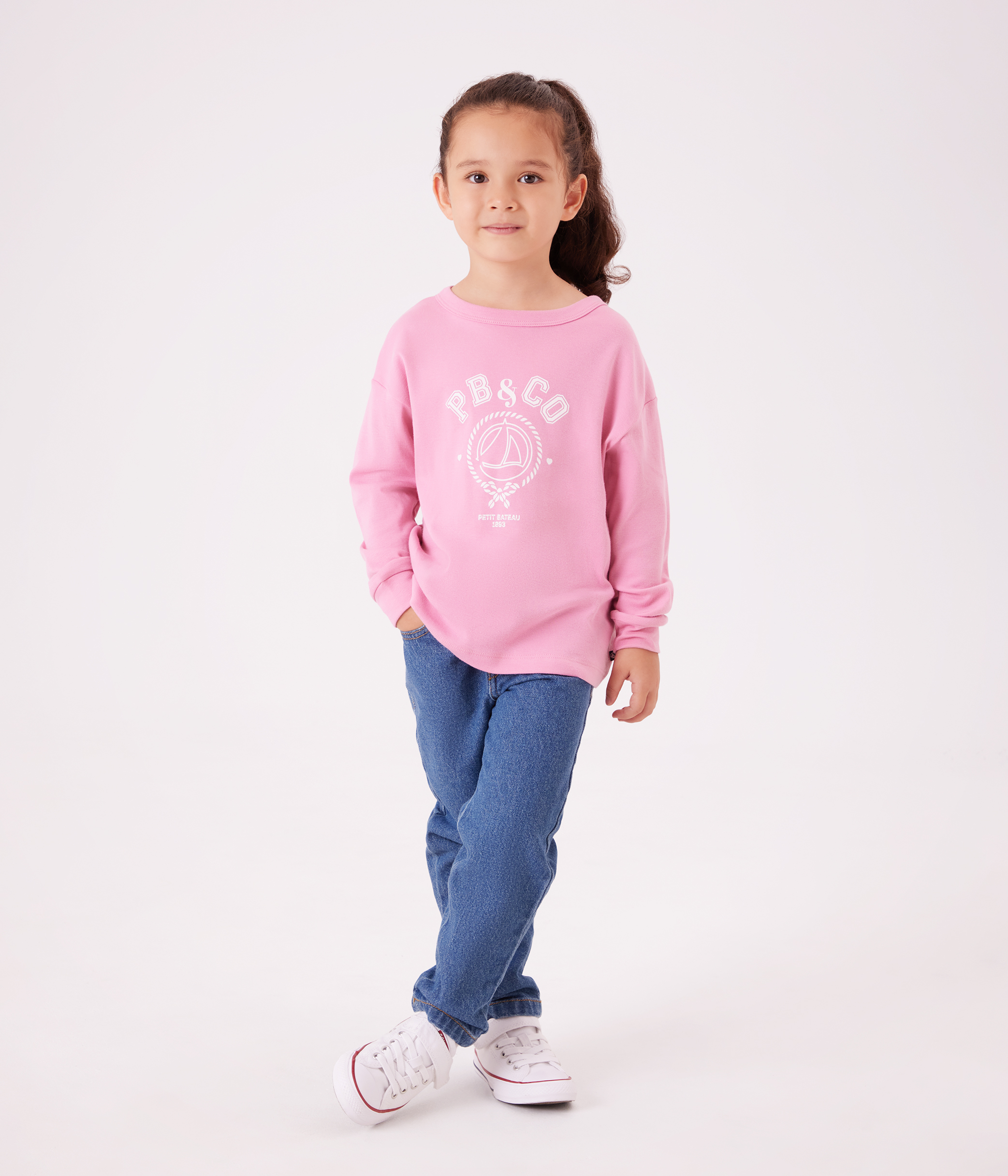 Children's long-sleeved printed cotton T-shirt