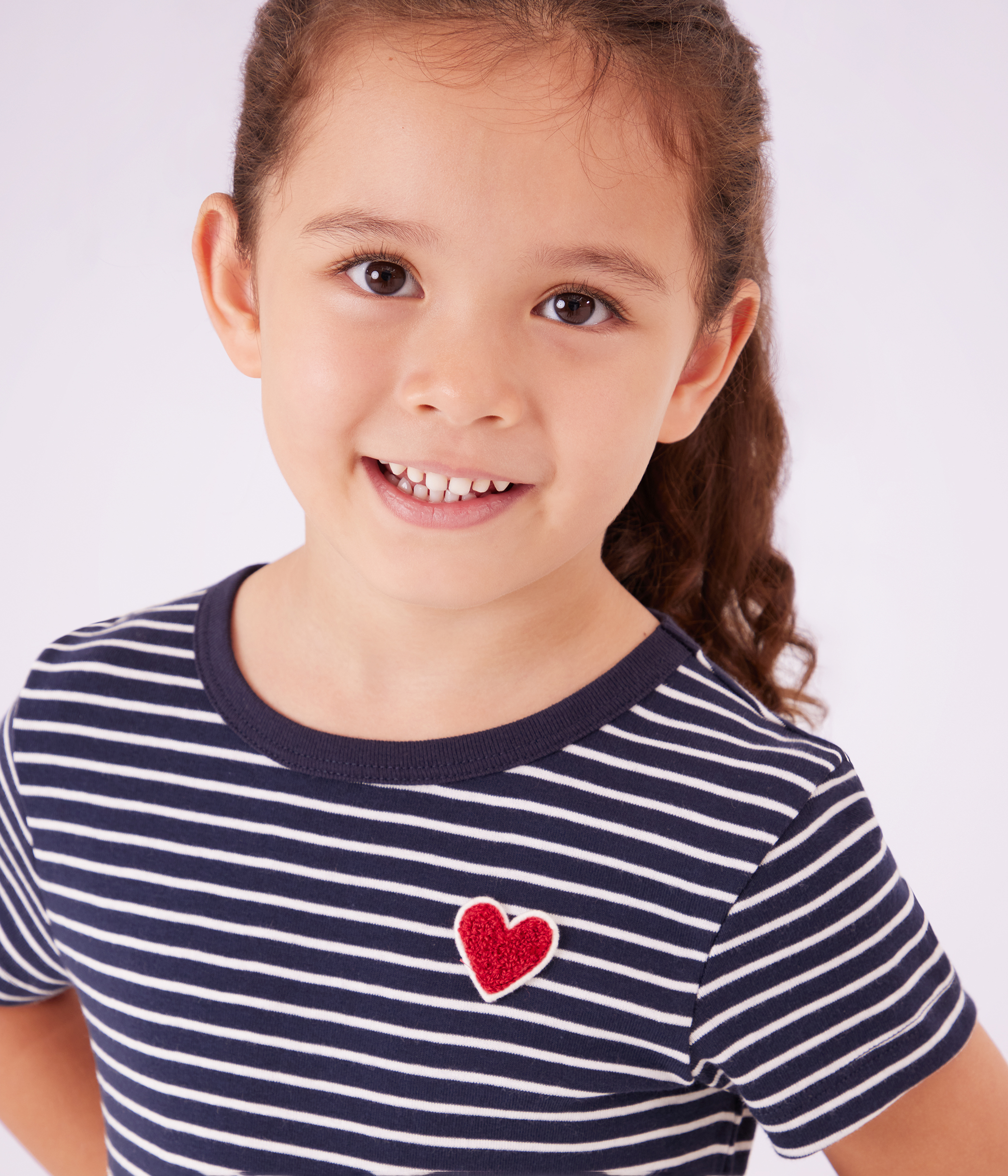 Children's short-sleeved stripy cotton dress