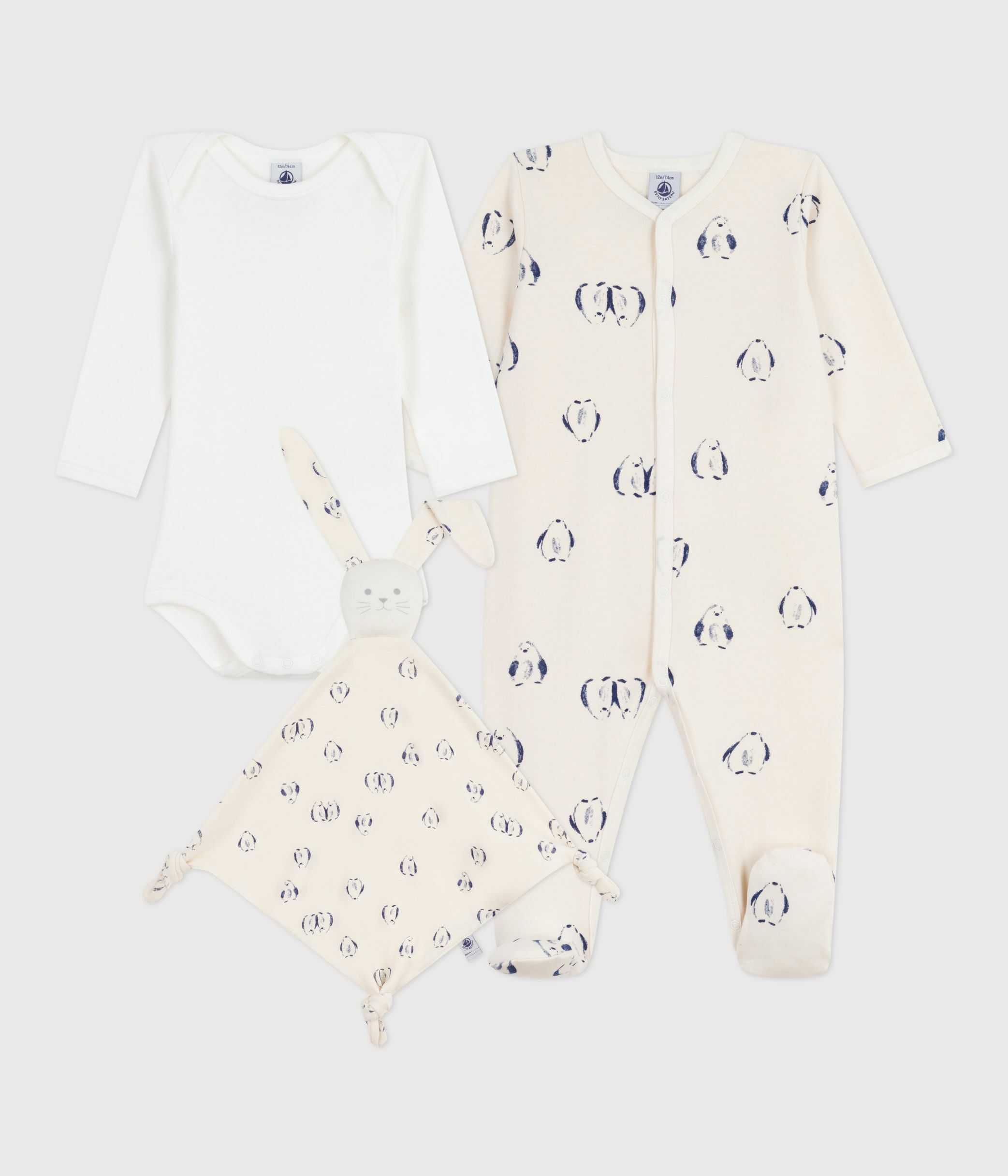 Babies' floral-print velour gift set