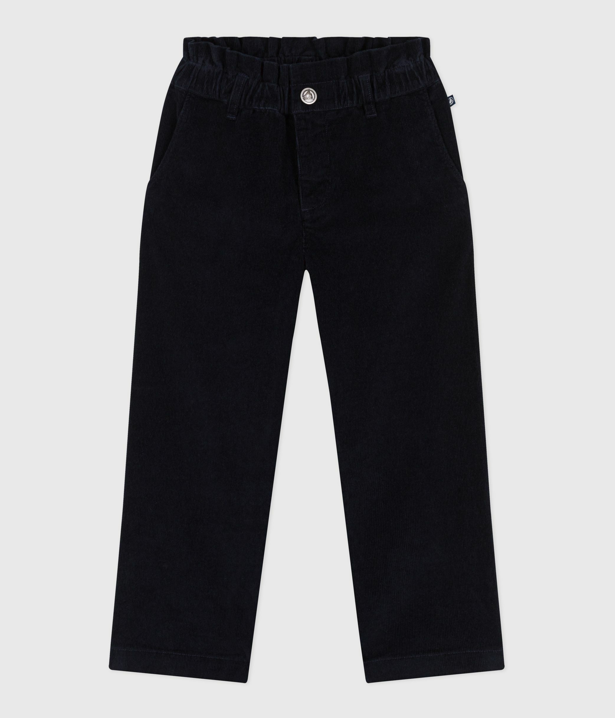 Girls' plain corduroy trousers