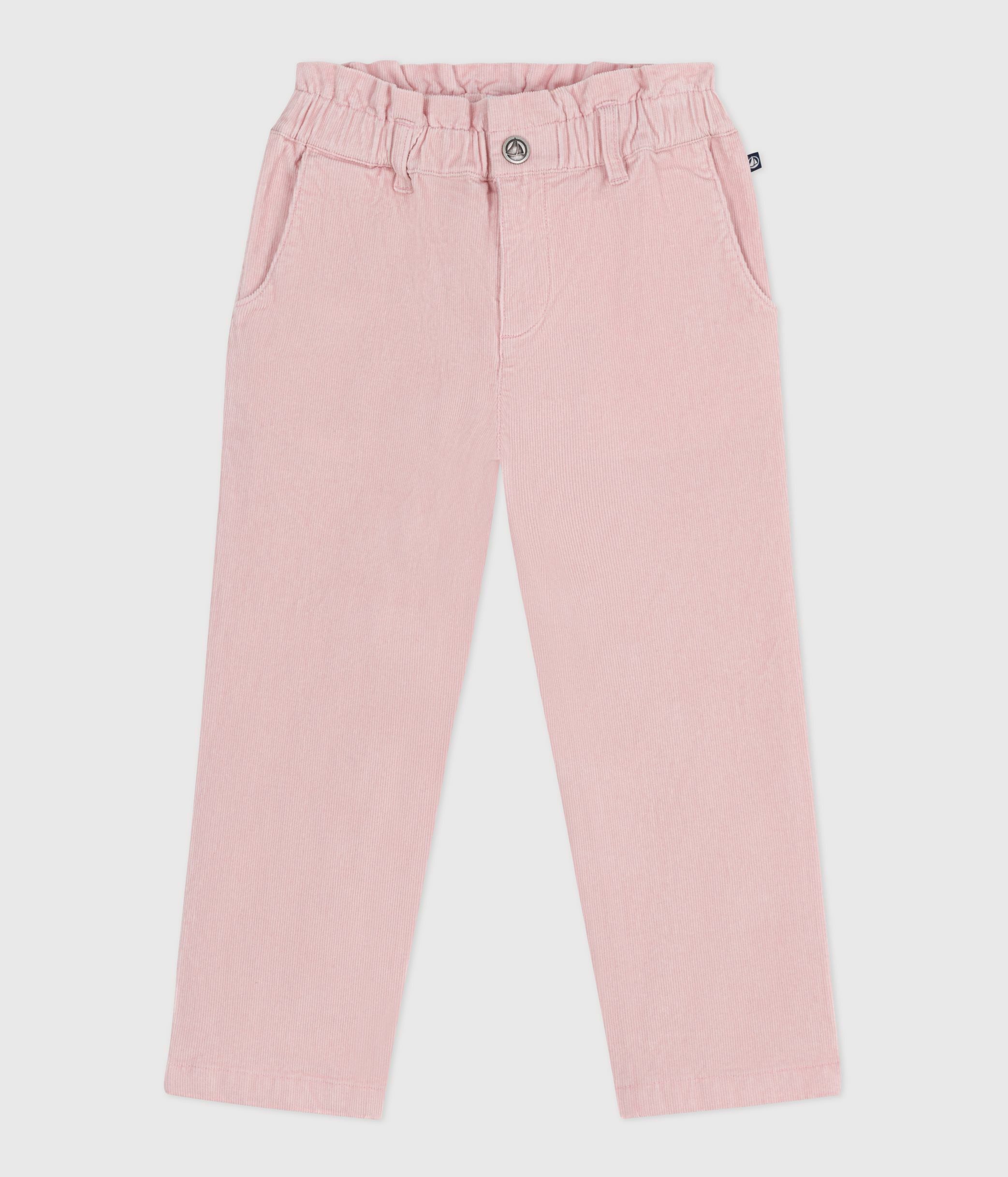 Girls' plain corduroy trousers