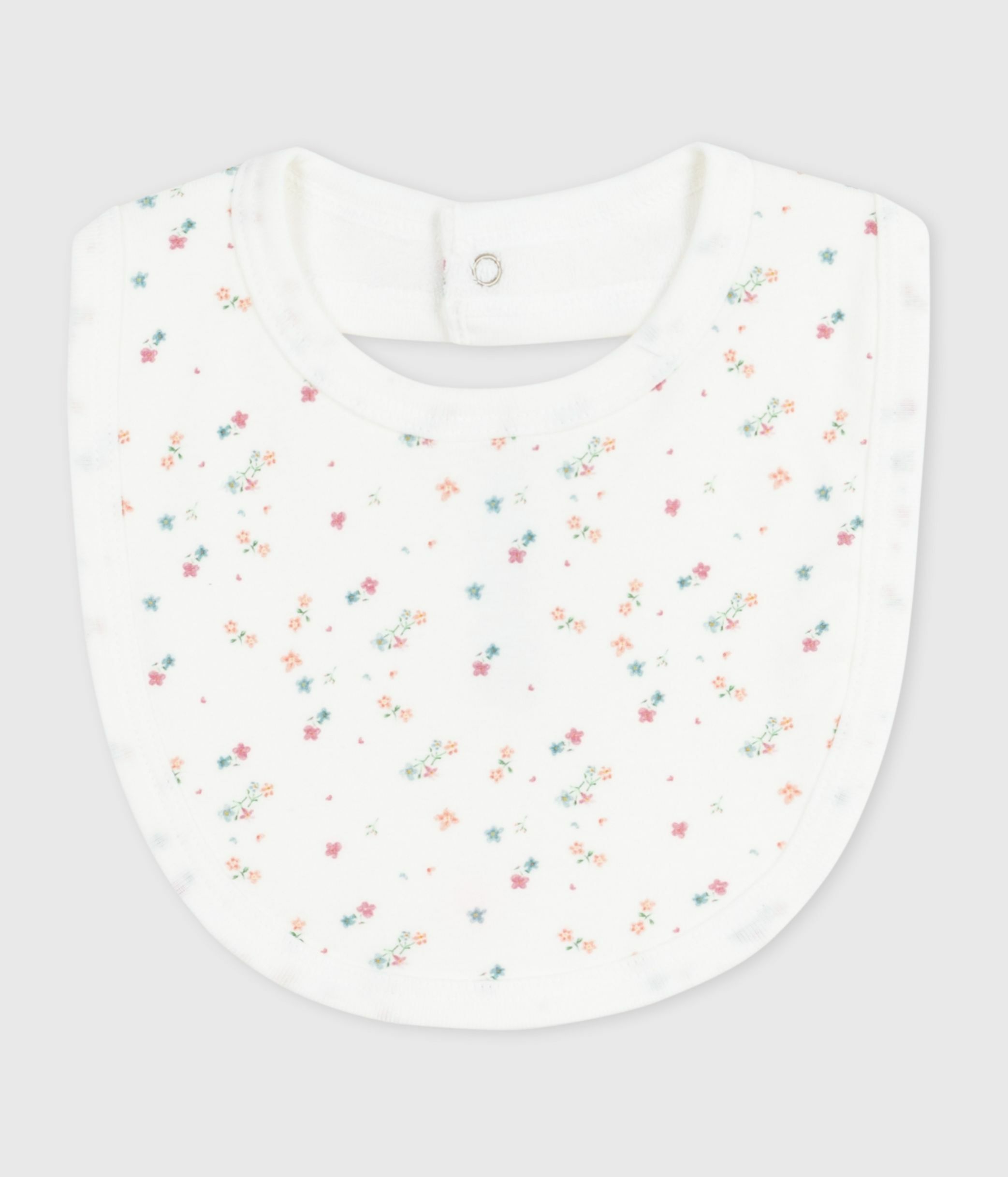 Newborn babies' floral-print cotton bib