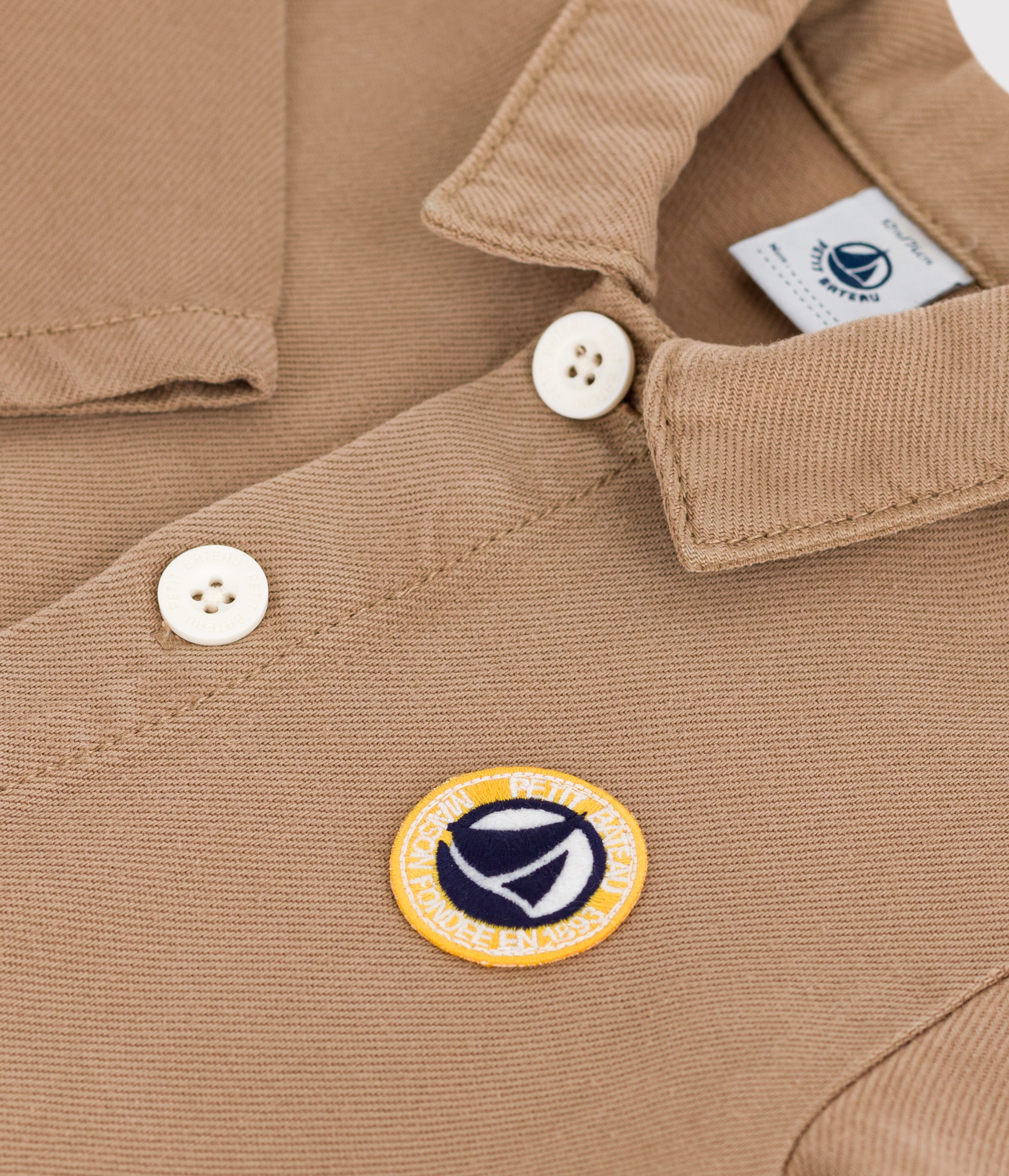 Babies' long, plain overall-style cotton playsuit