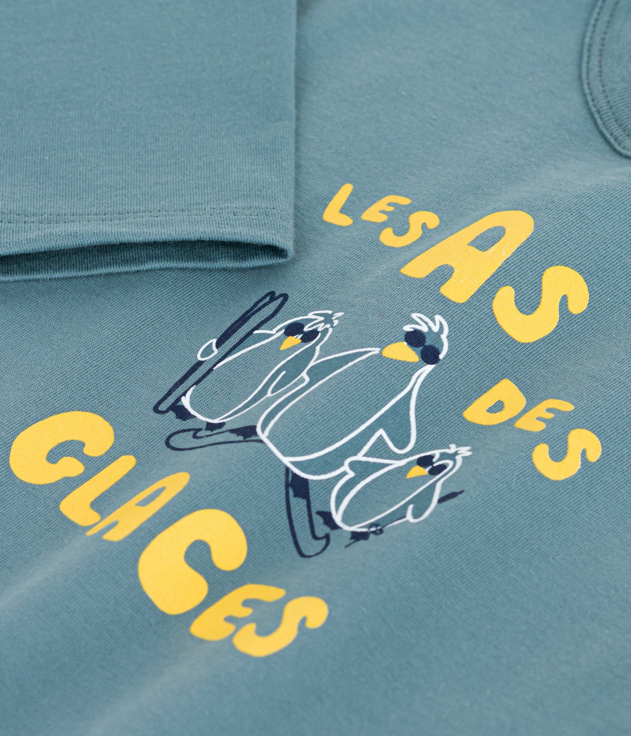 Babies' long-sleeved T-shirt with a cat design