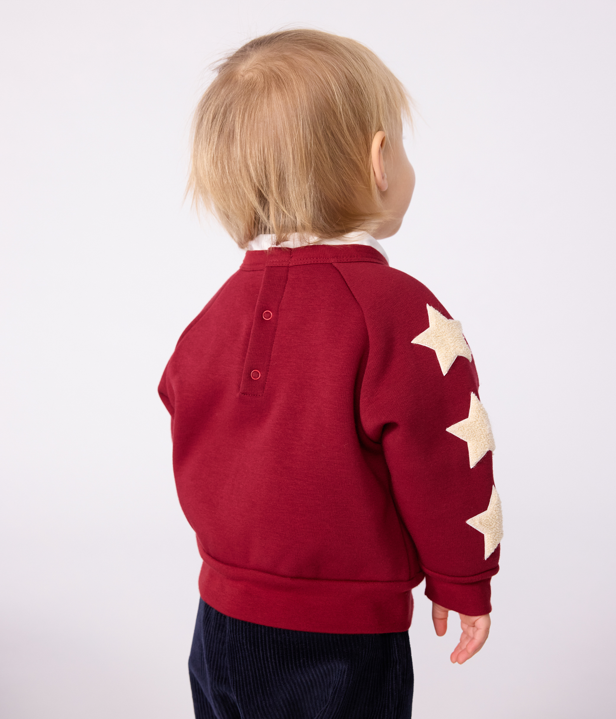 Babies' soft, warm, star-patterned cotton sweatshirt