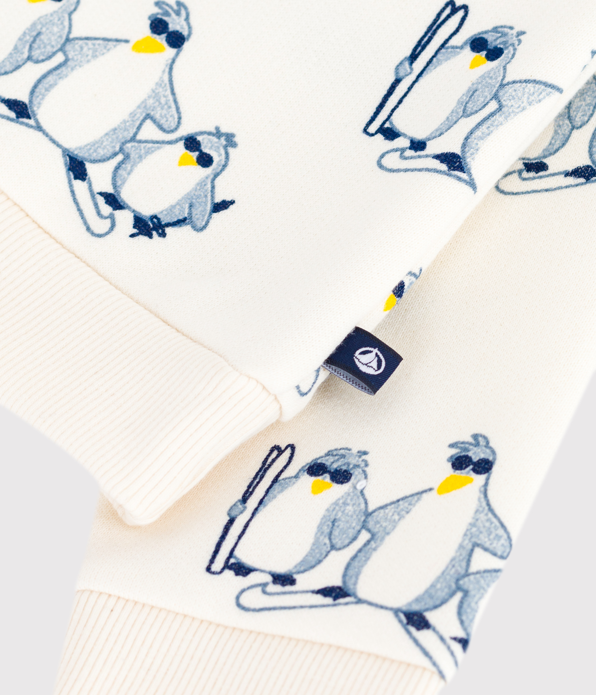 Babies' penguin-print cotton sweatshirt