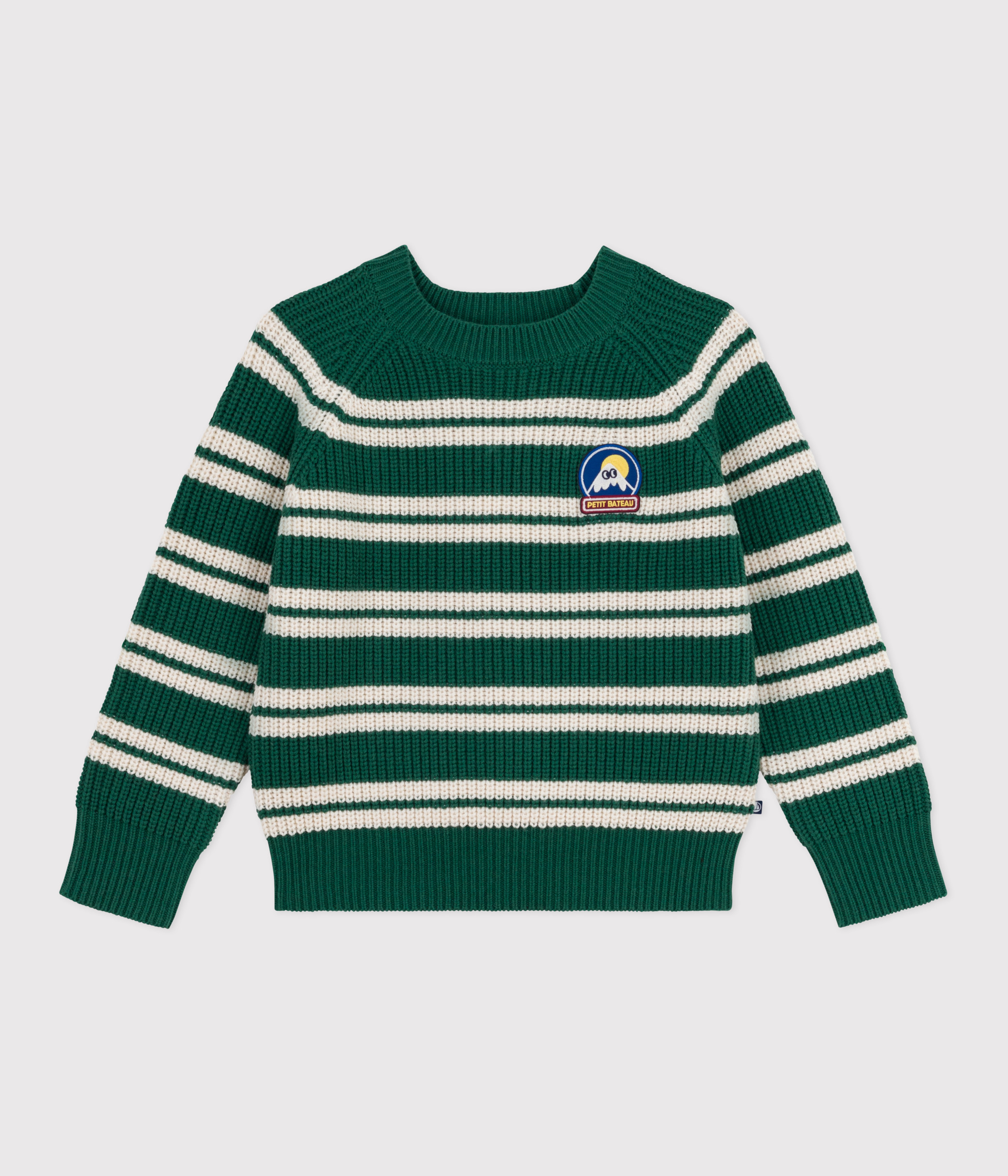 Children's stripy jumper in wool and cotton