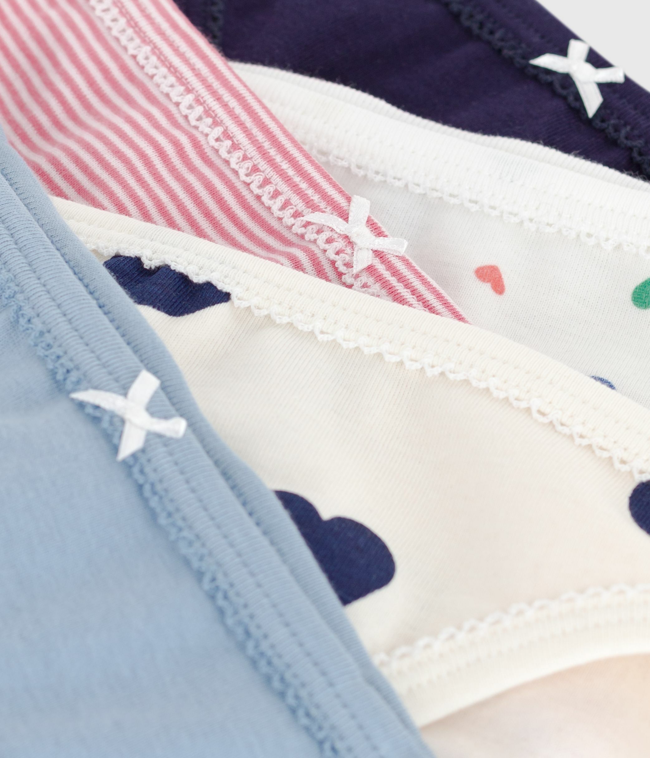 Pack of children's heart-print cotton pants