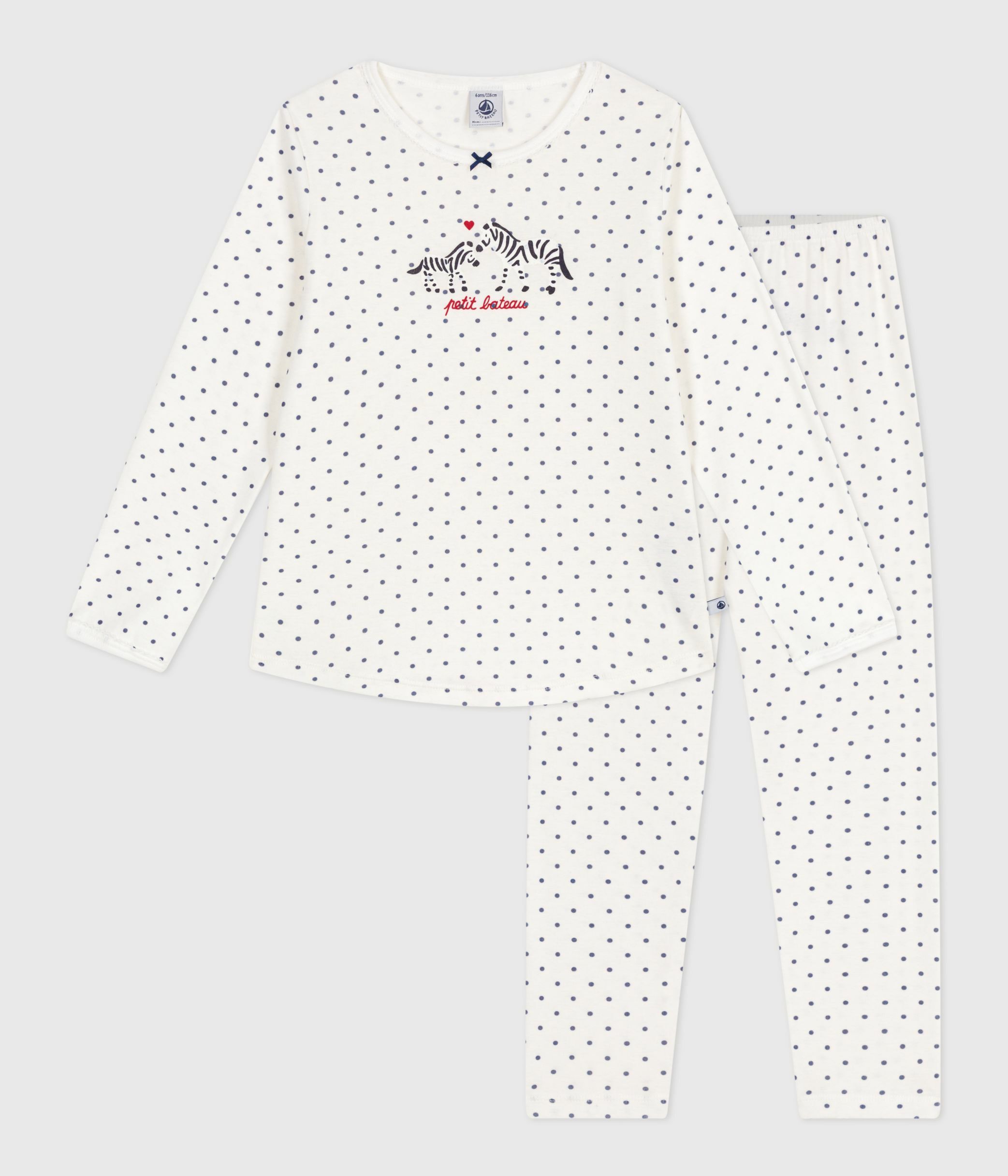 Children's spotty printed cotton pyjamas