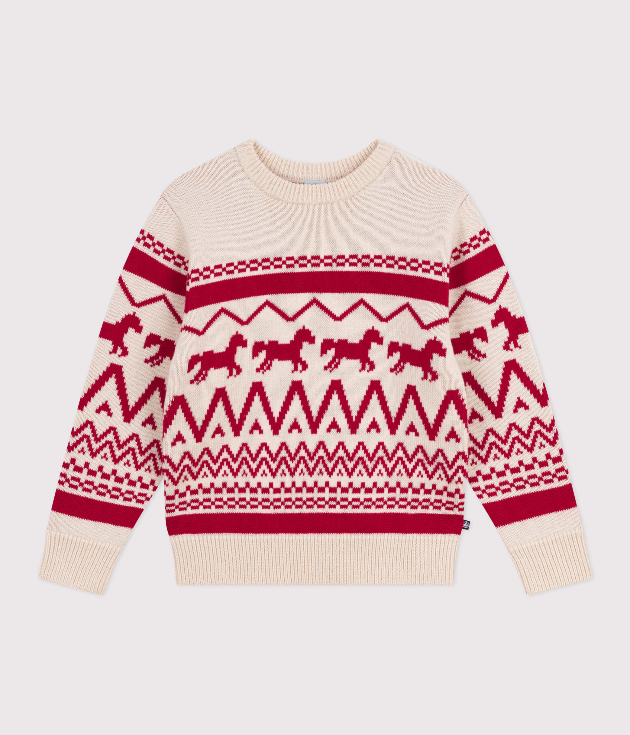 Children's patterned wool and cotton jumper