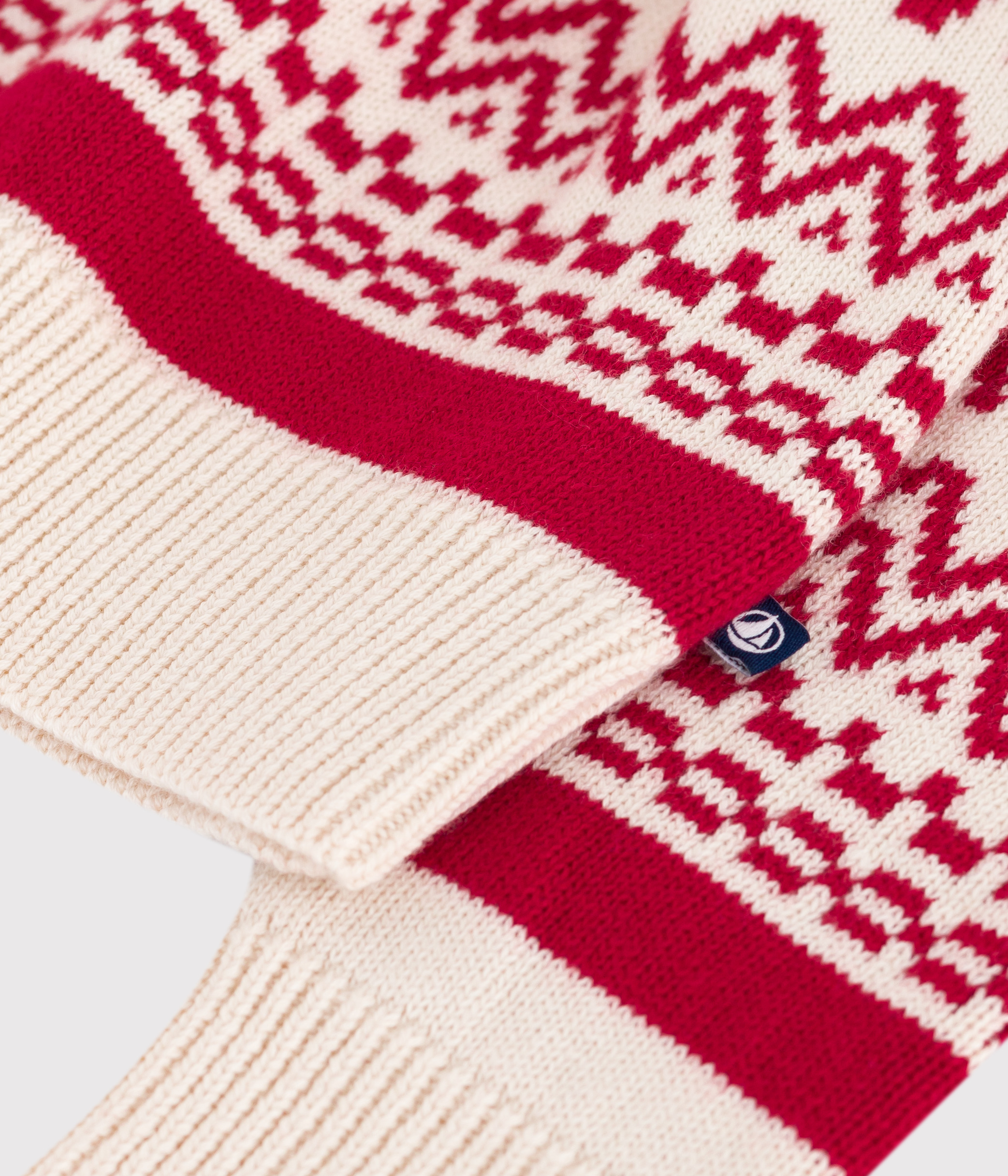 Children's patterned wool and cotton jumper