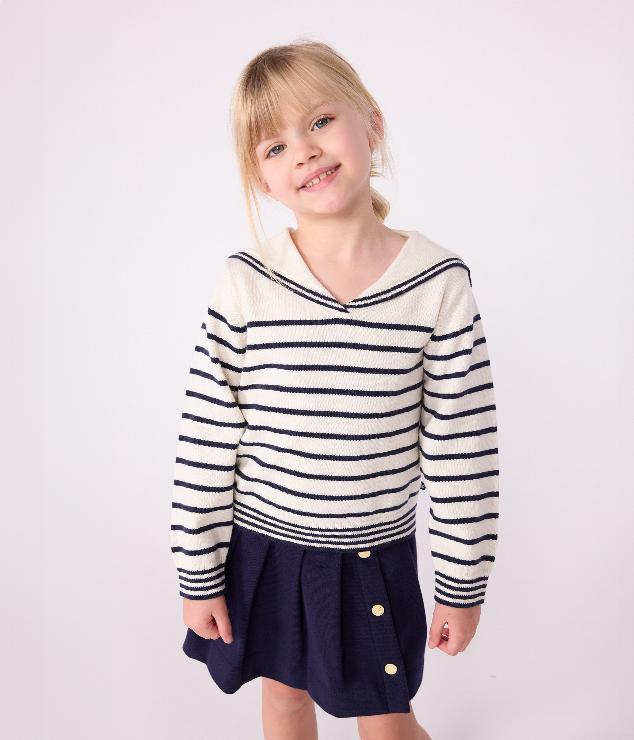 Children's stripy cotton sailor jumper