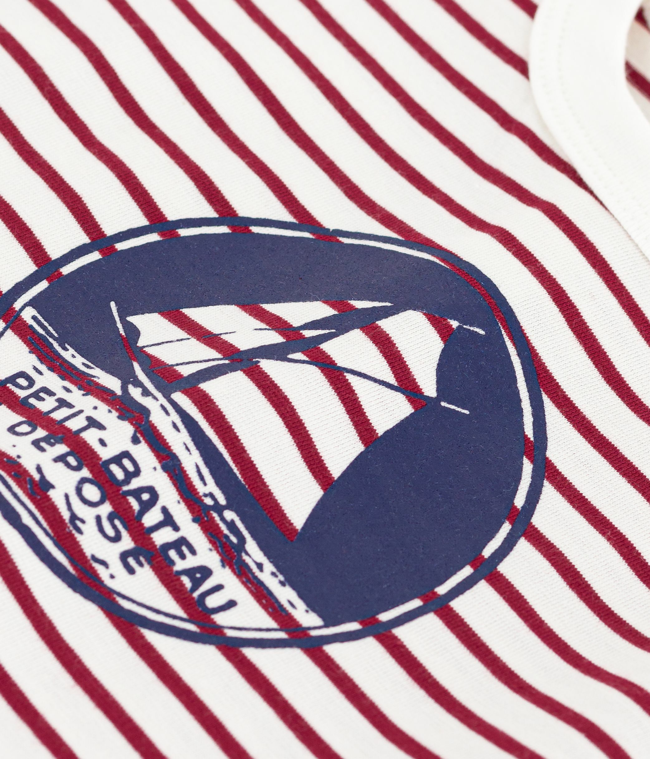 Babies' short-sleeved stripy cotton T-shirt