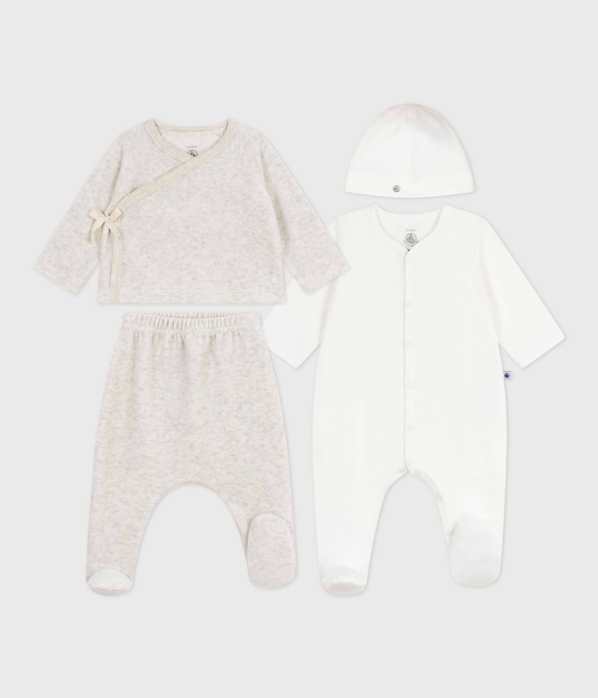 Babies' plain velour gift set