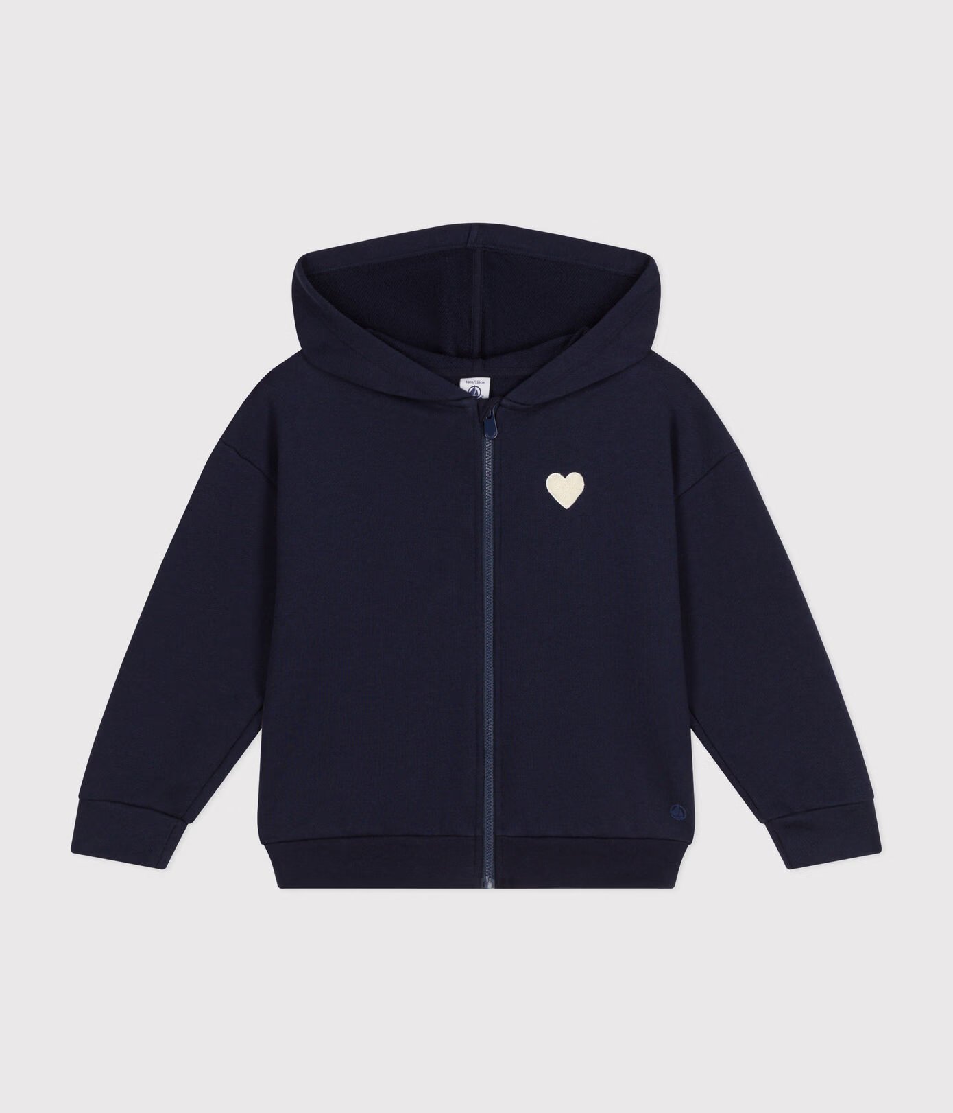 Girls' hooded zip-up fleece sweatshirt