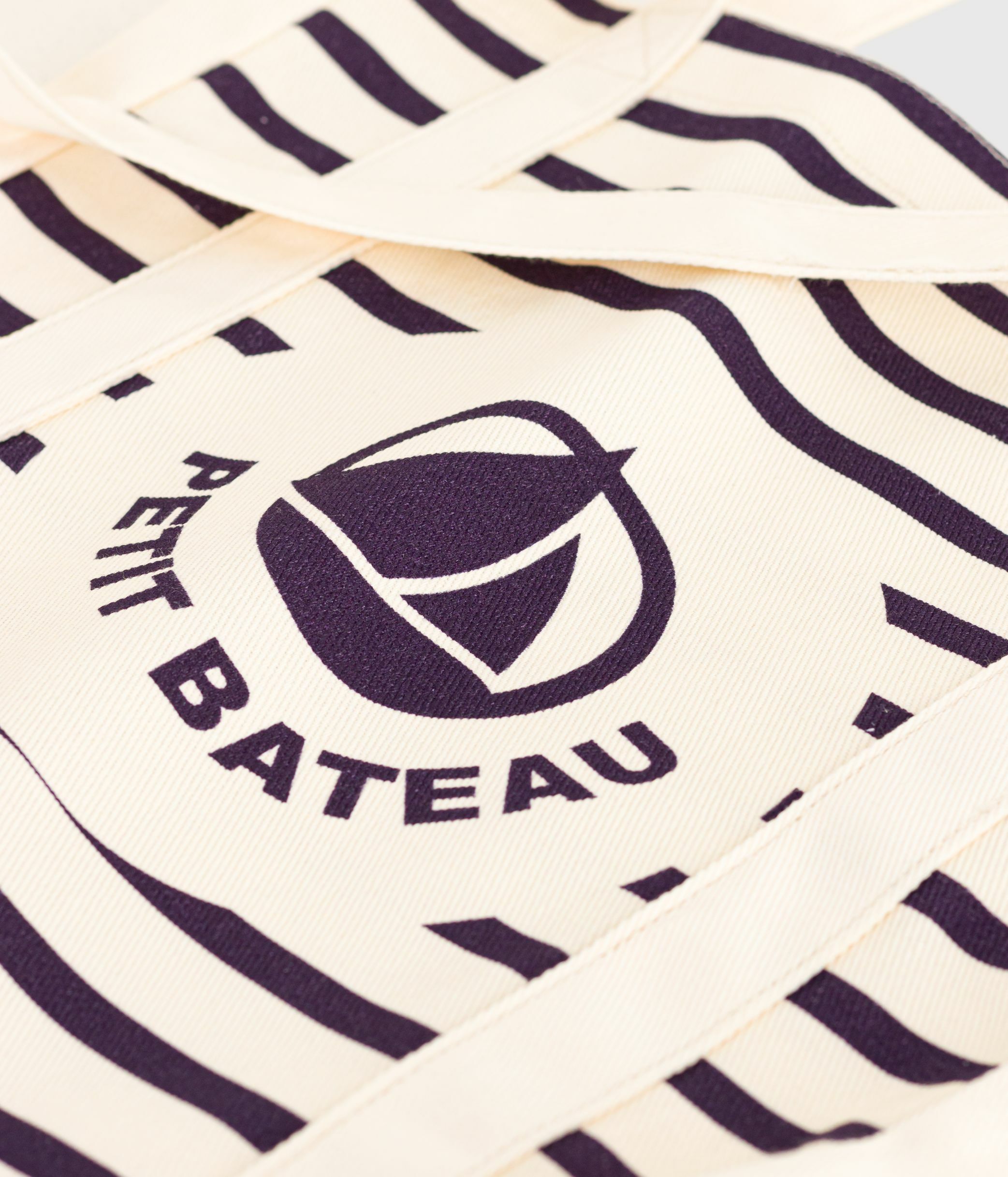 Women's striped canvas tote bag