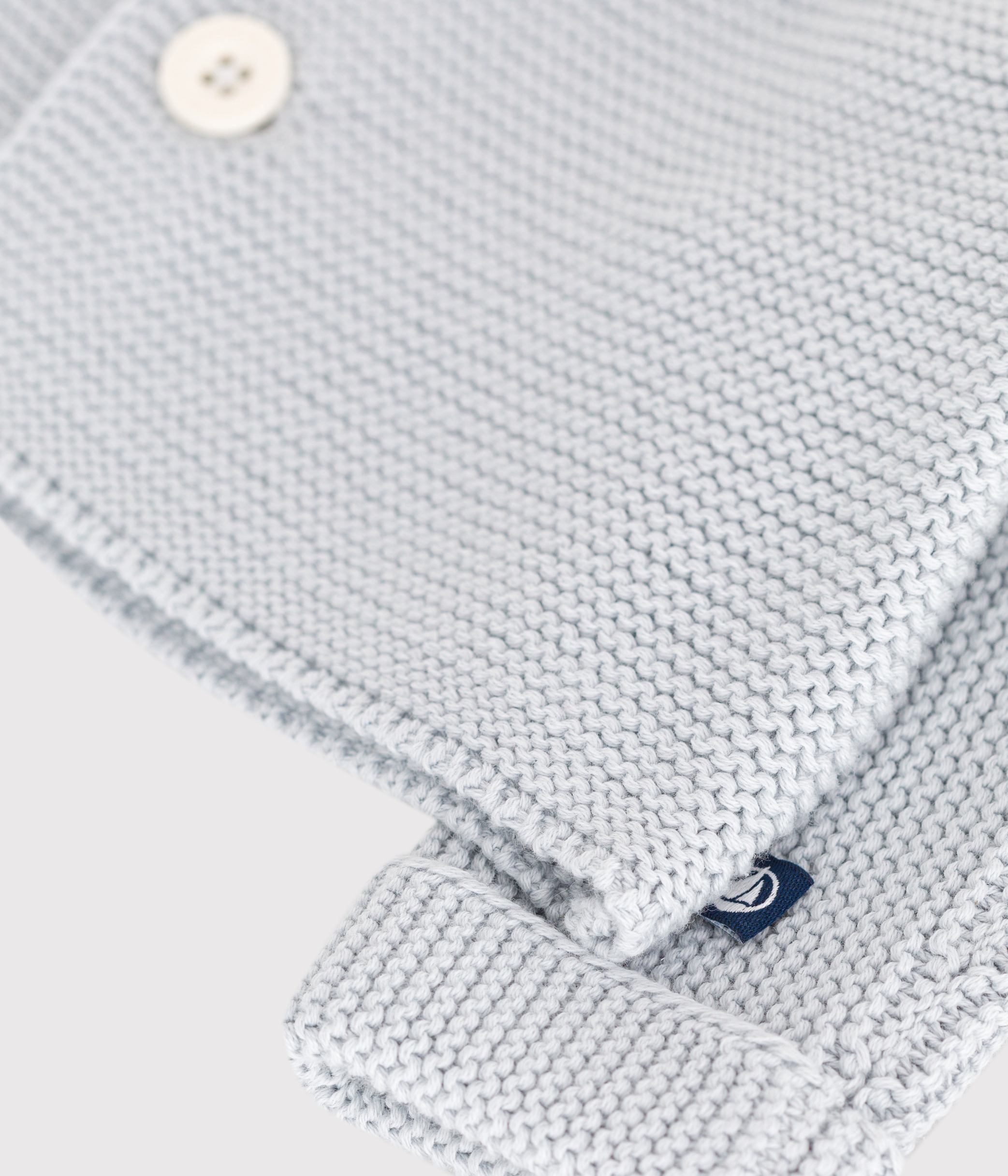 Babies' moss stitch cotton cardigan