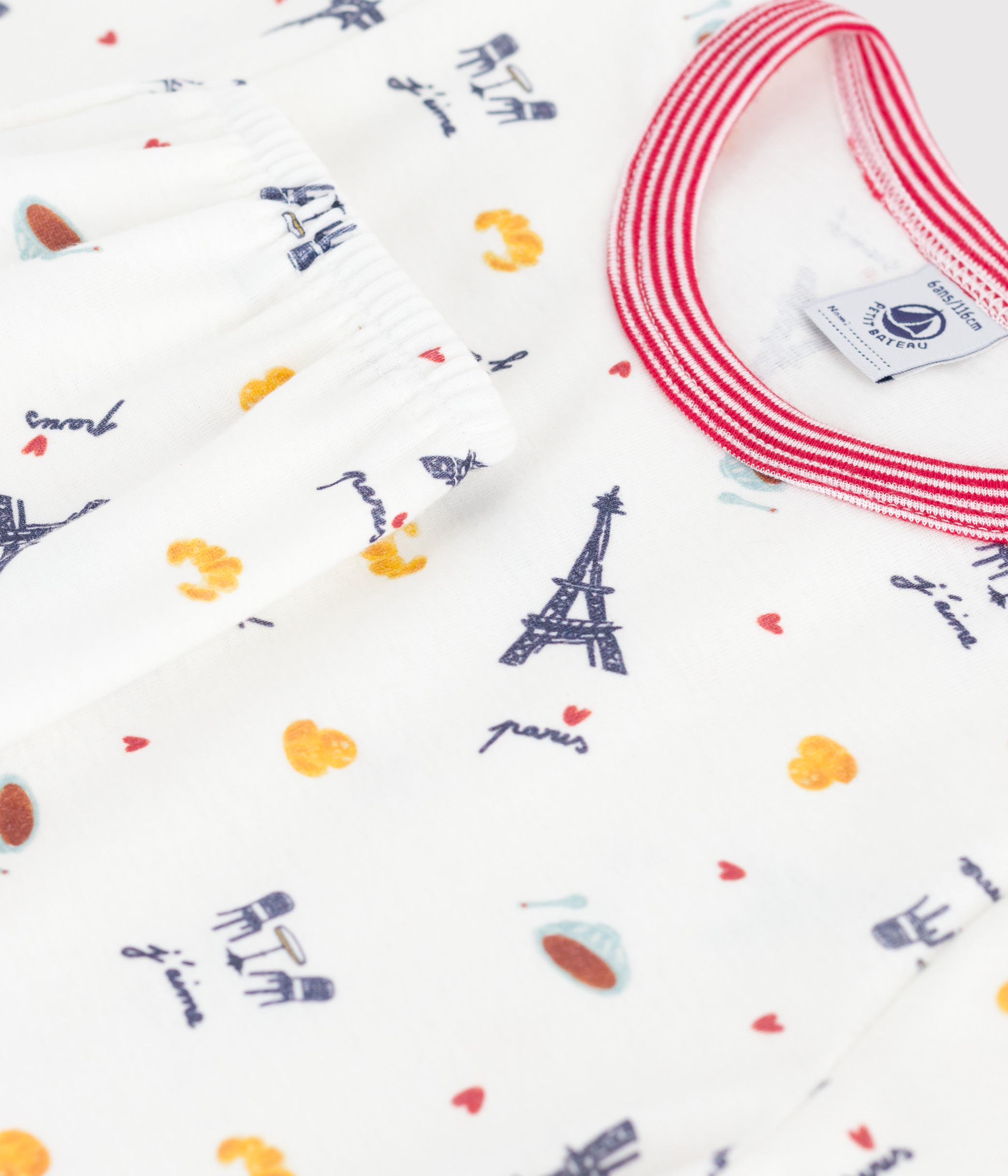Children's printed cotton pyjamas with short sleeves and long legs