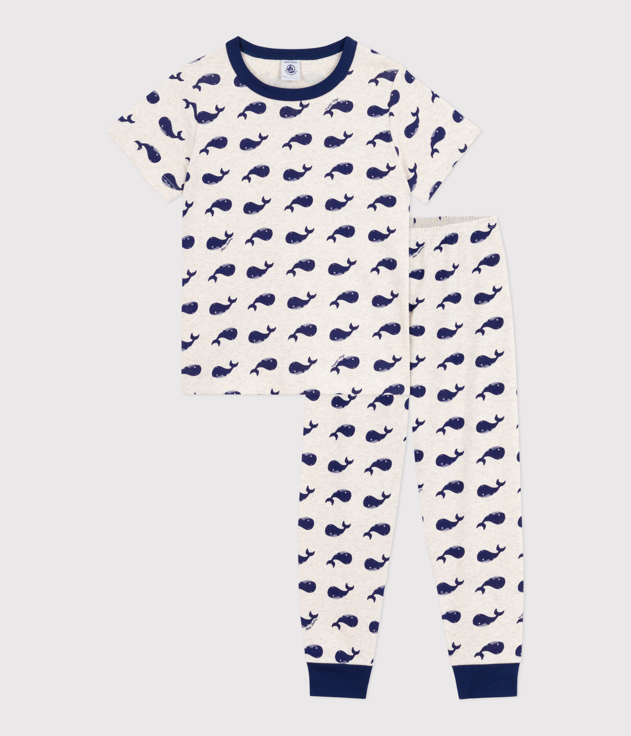 Children's printed pyjamas with short sleeves and long legs