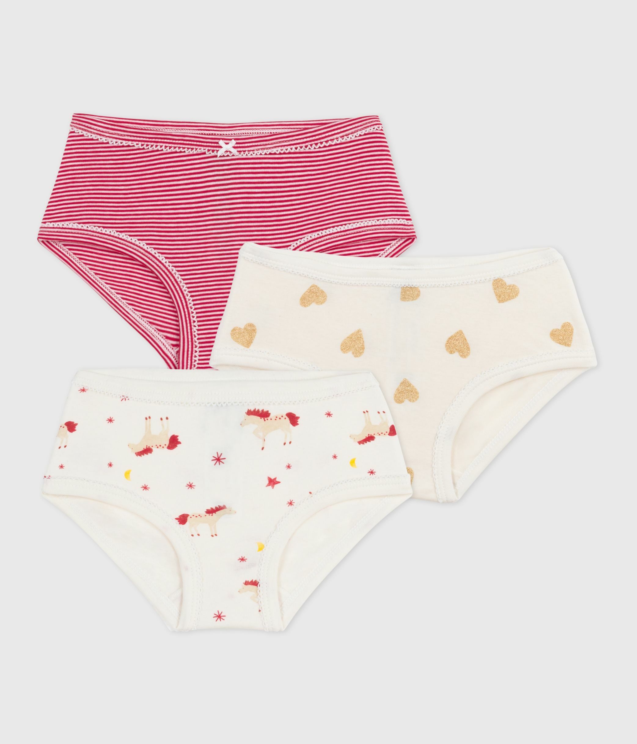 Pack of children's high-waisted printed cotton pants