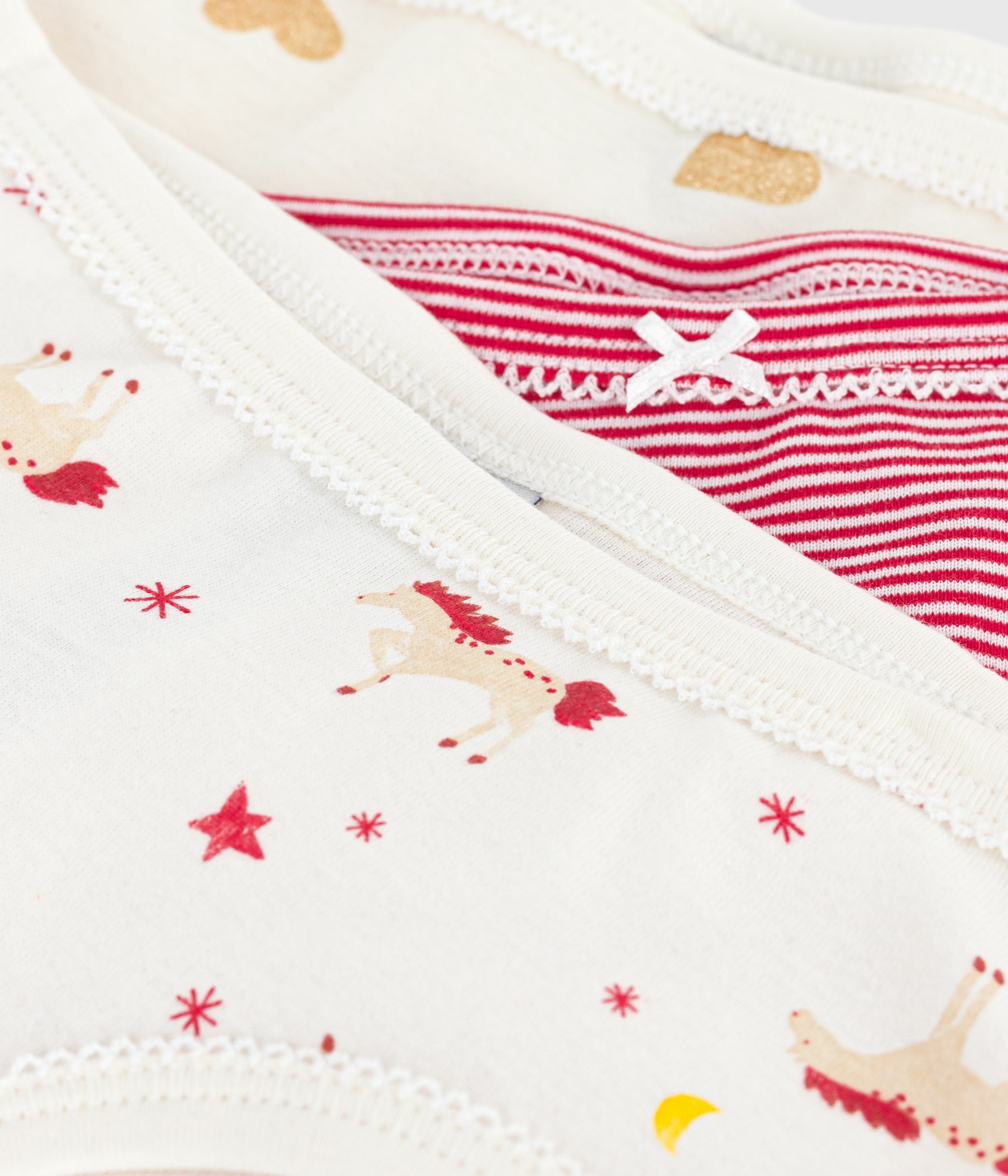 Pack of children's high-waisted printed cotton pants