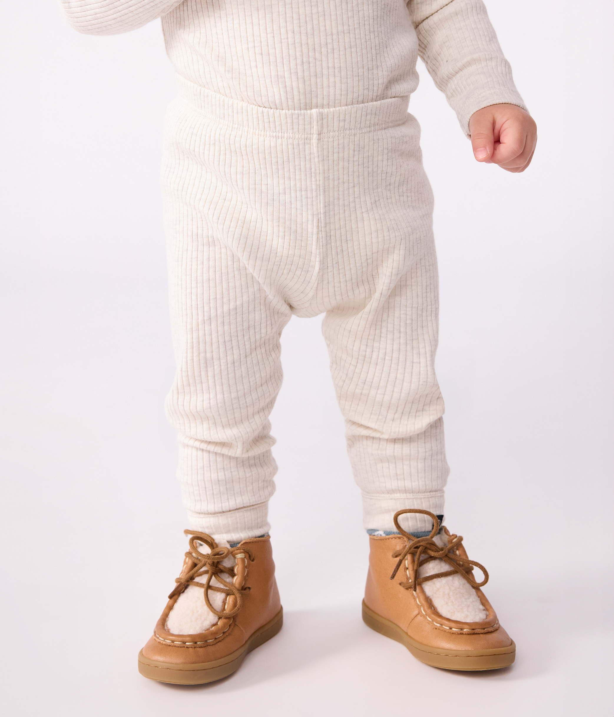 Babies' plain cotton leggings