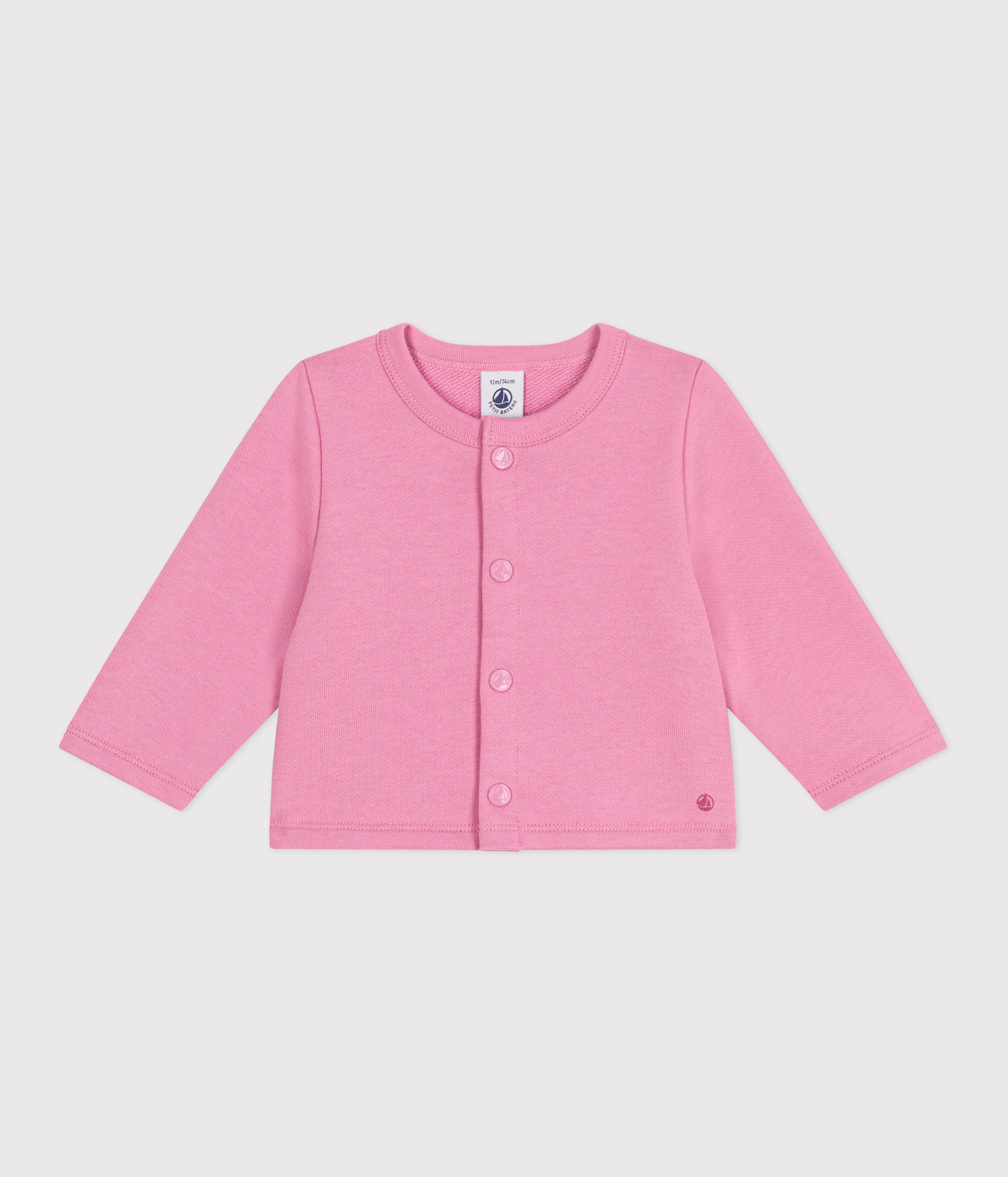 Babies' plain cotton cardigan