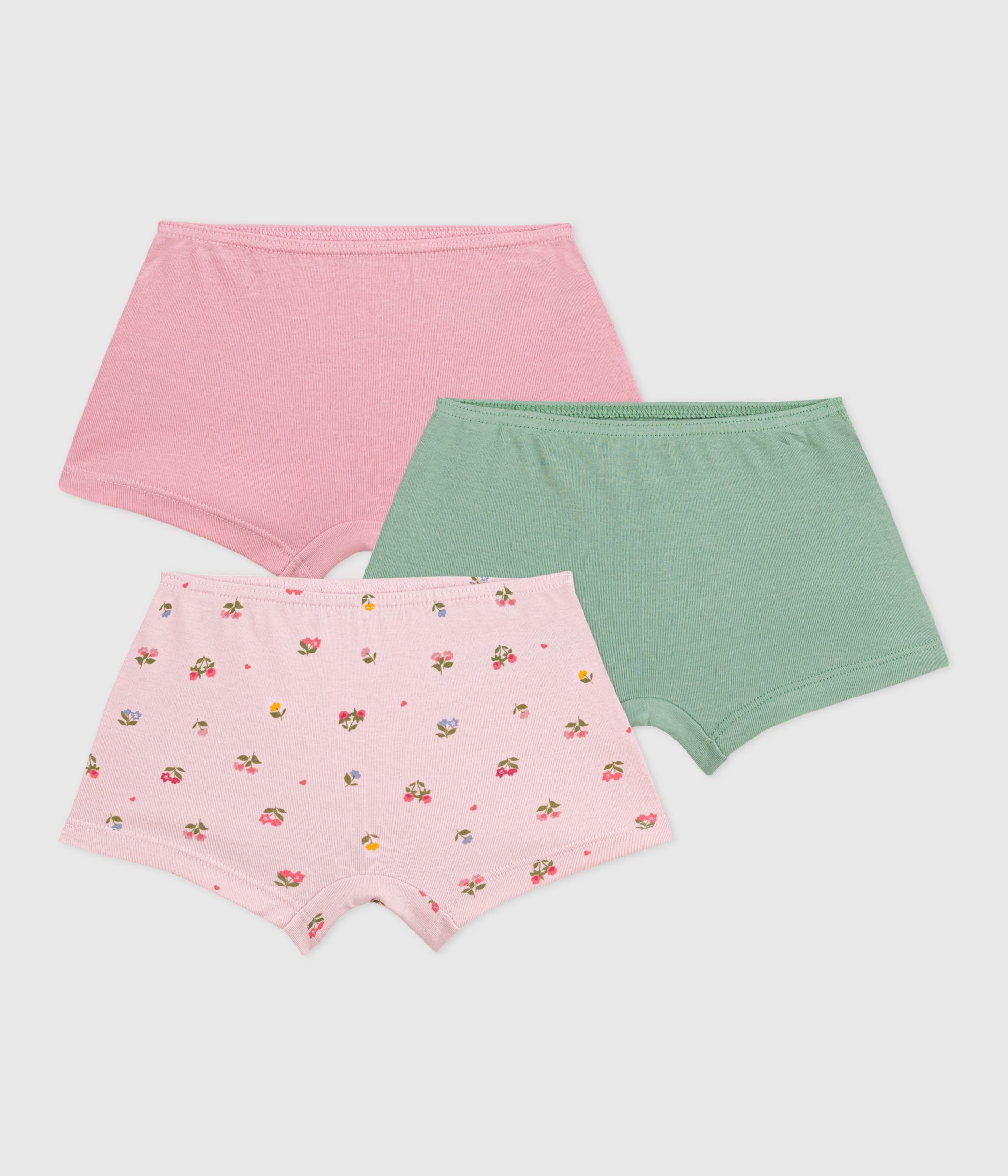 Pack of floral-print cotton shorties for children
