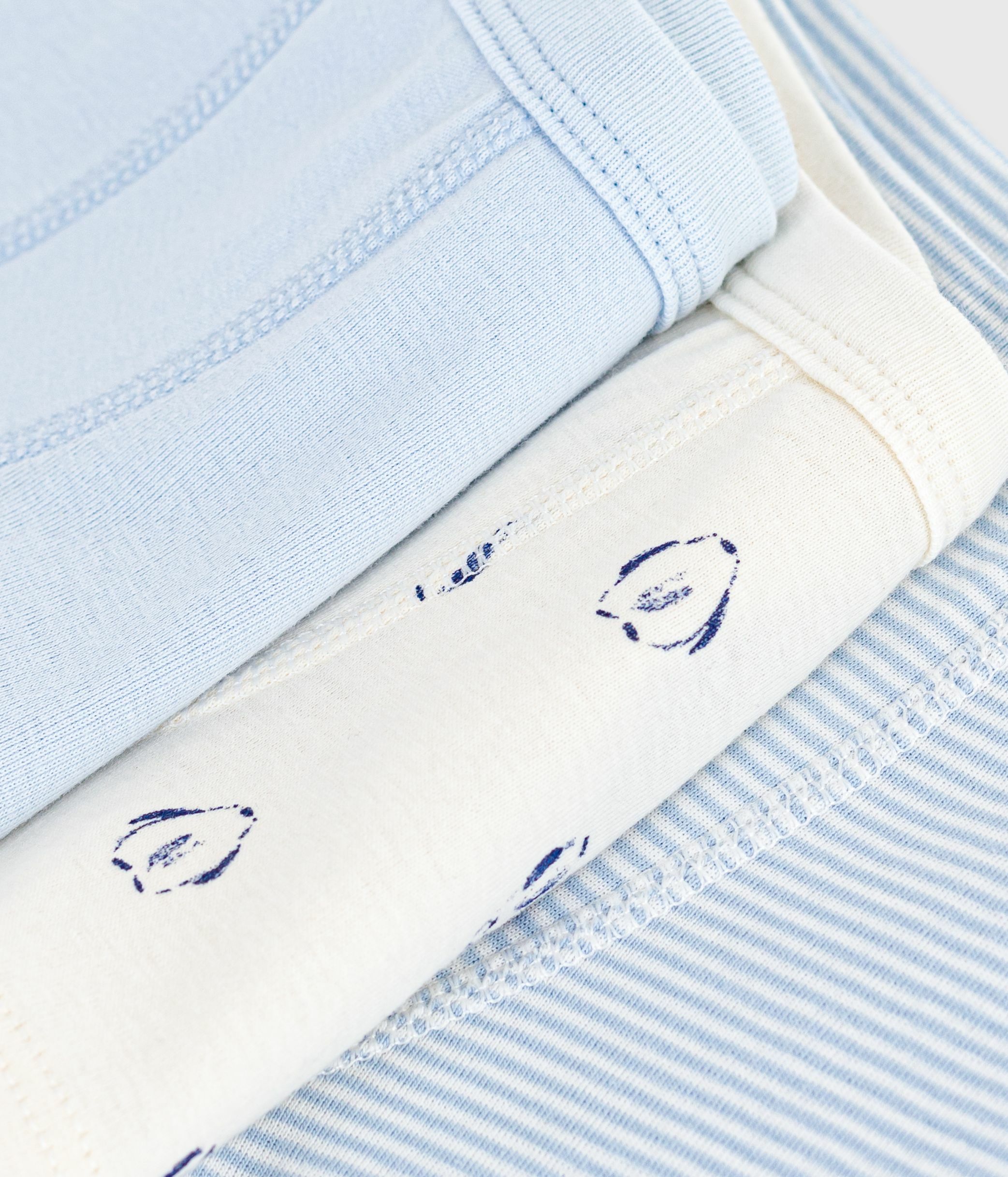 Pack of children's printed cotton boxers with covered waistbands