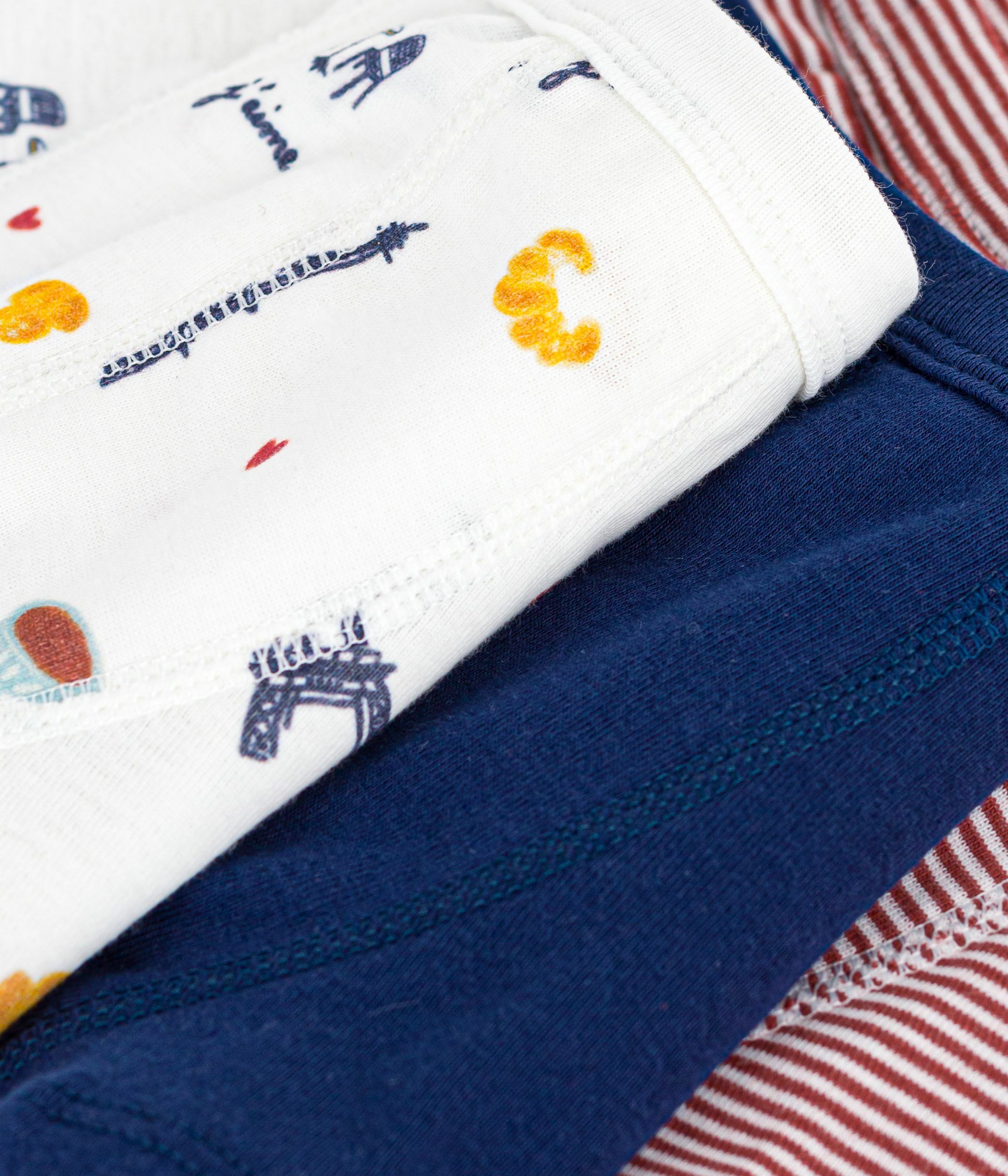 Pack of children's Paris-print cotton boxers with covered waistbands