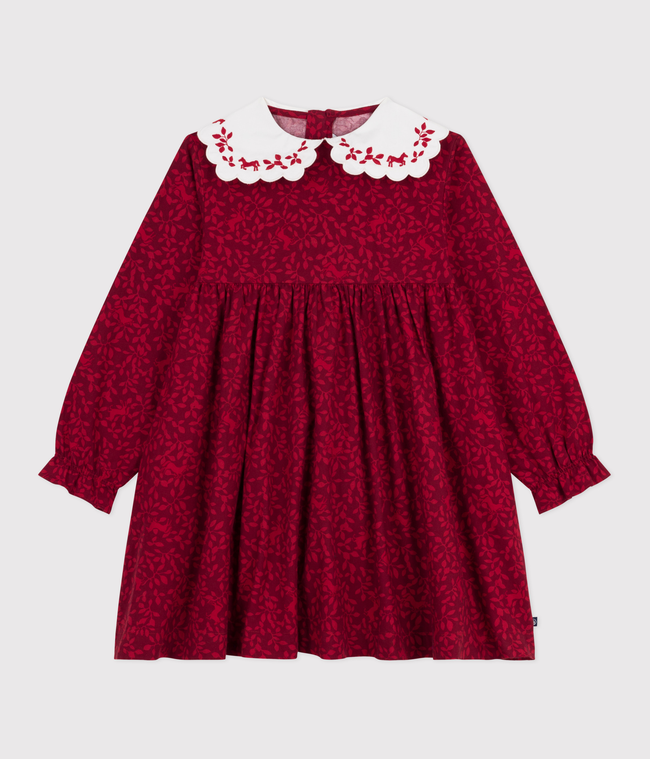 Children's long-sleeved printed flannel dress