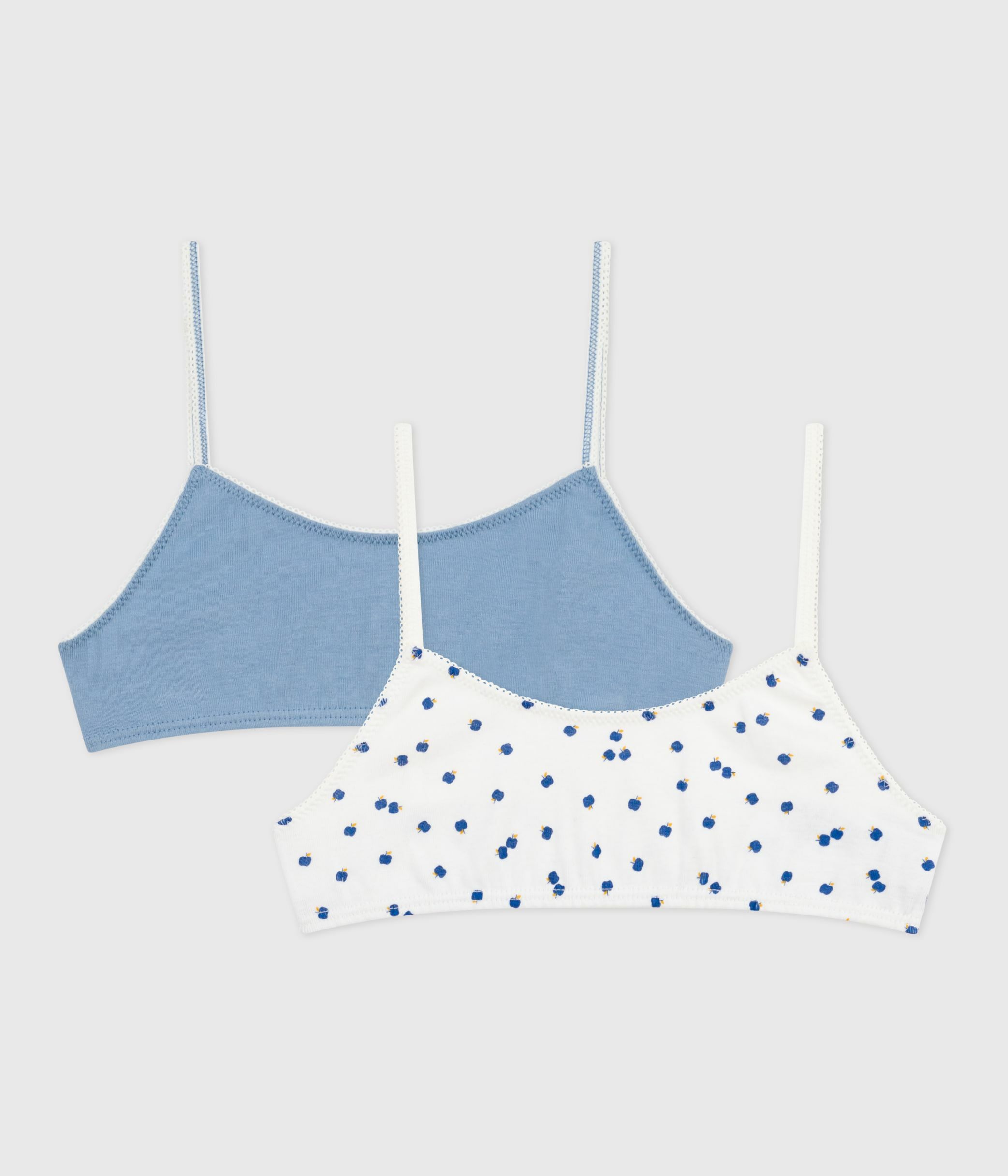 Children's apple print cotton bra tops