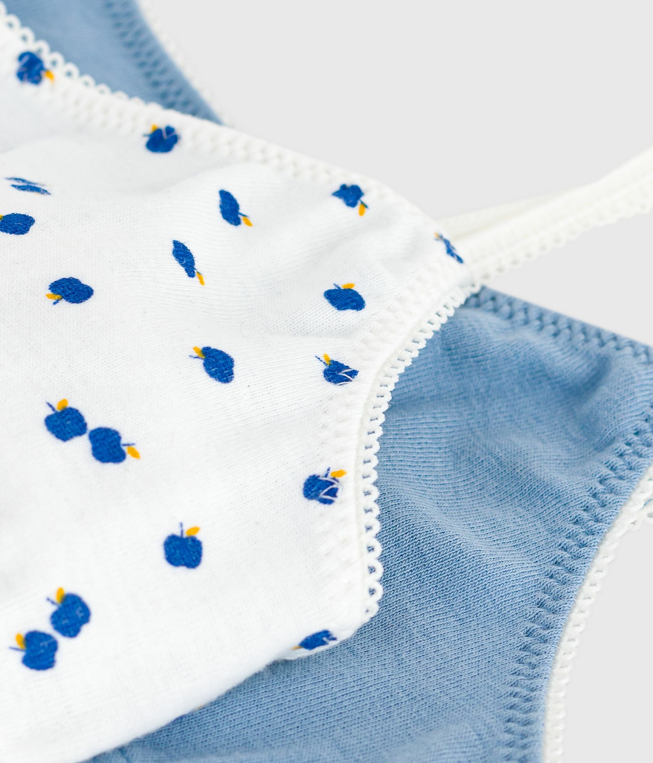Children's apple print cotton bra tops