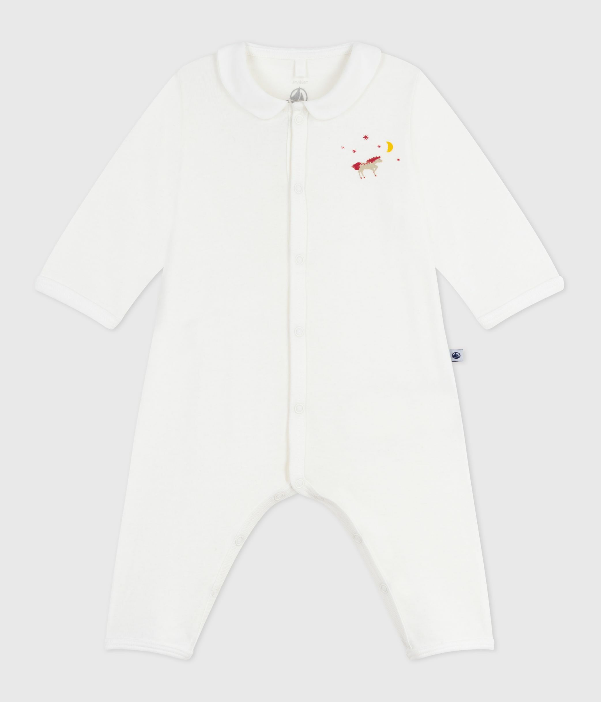 Babies' footless plain cotton pyjamas