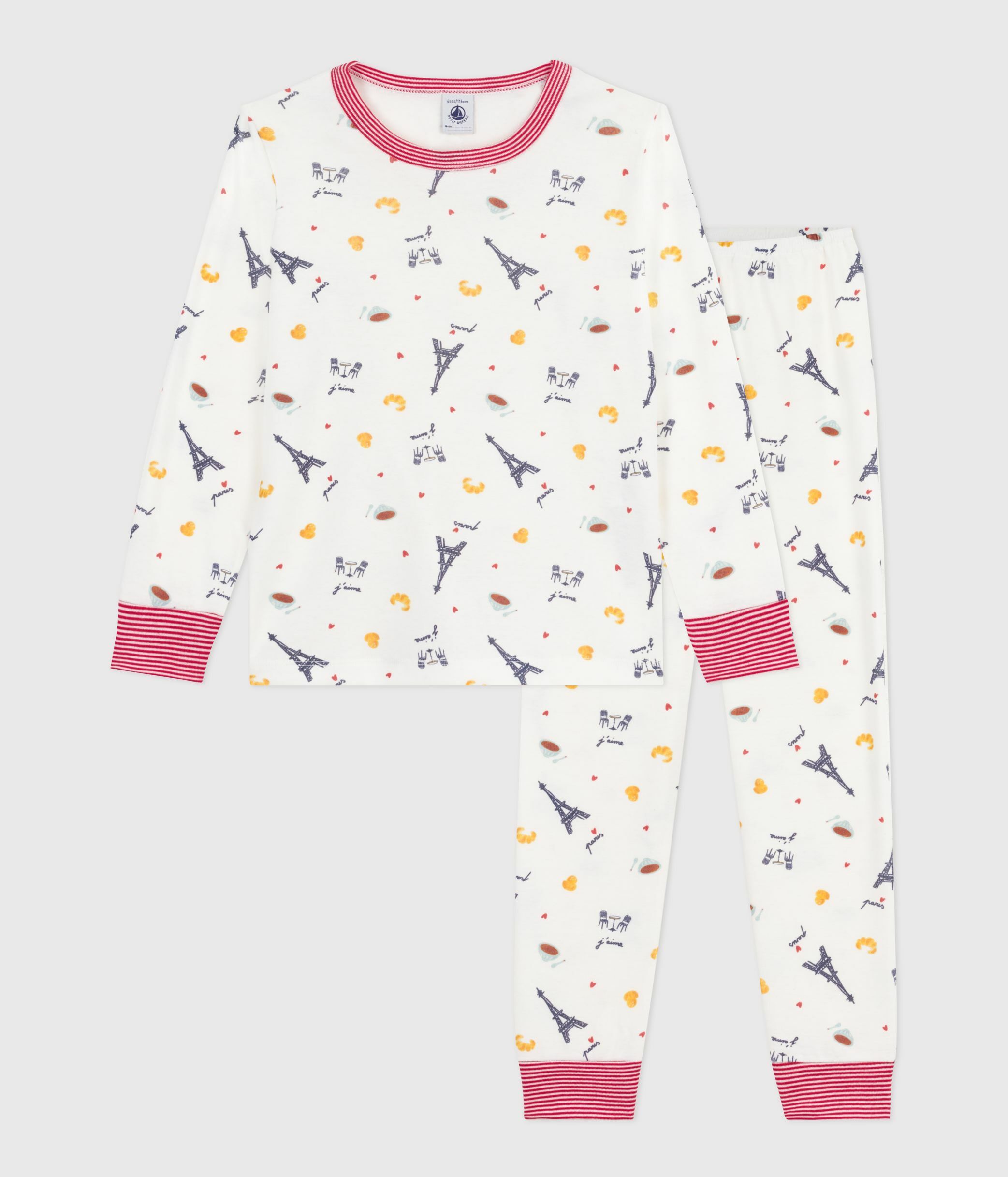 Children's Paris print cotton pyjamas