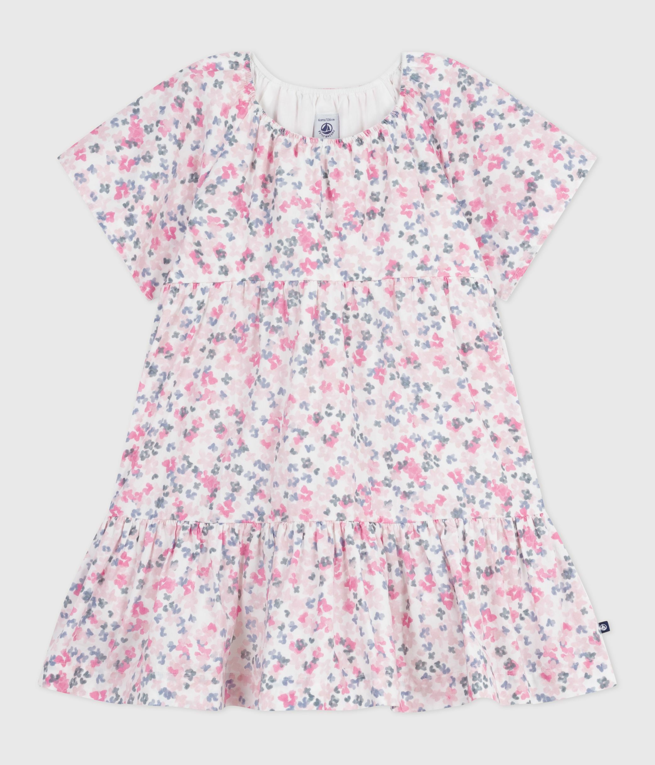 Children's short-sleeved printed cotton dress