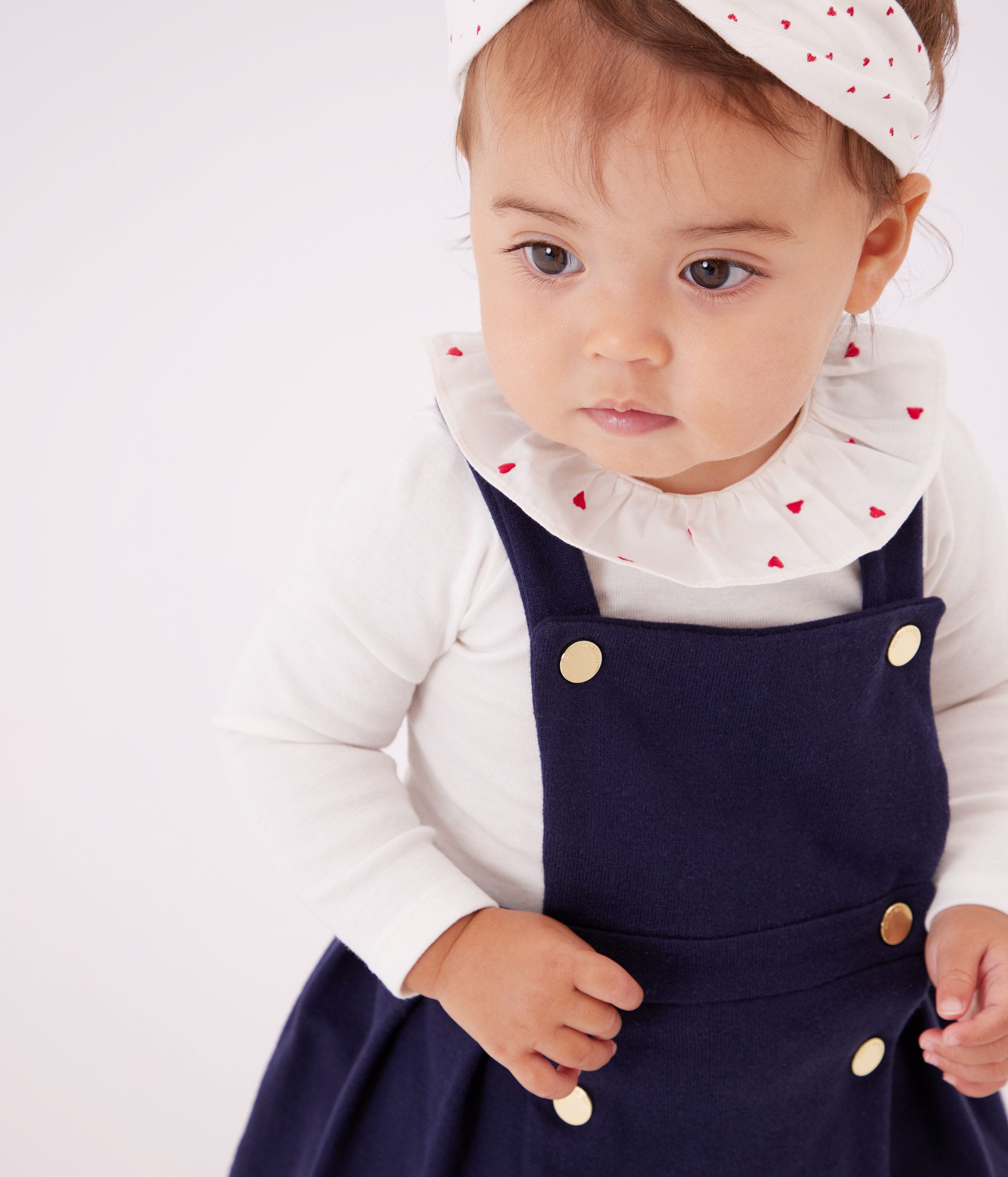 Babies' pleated cotton dress