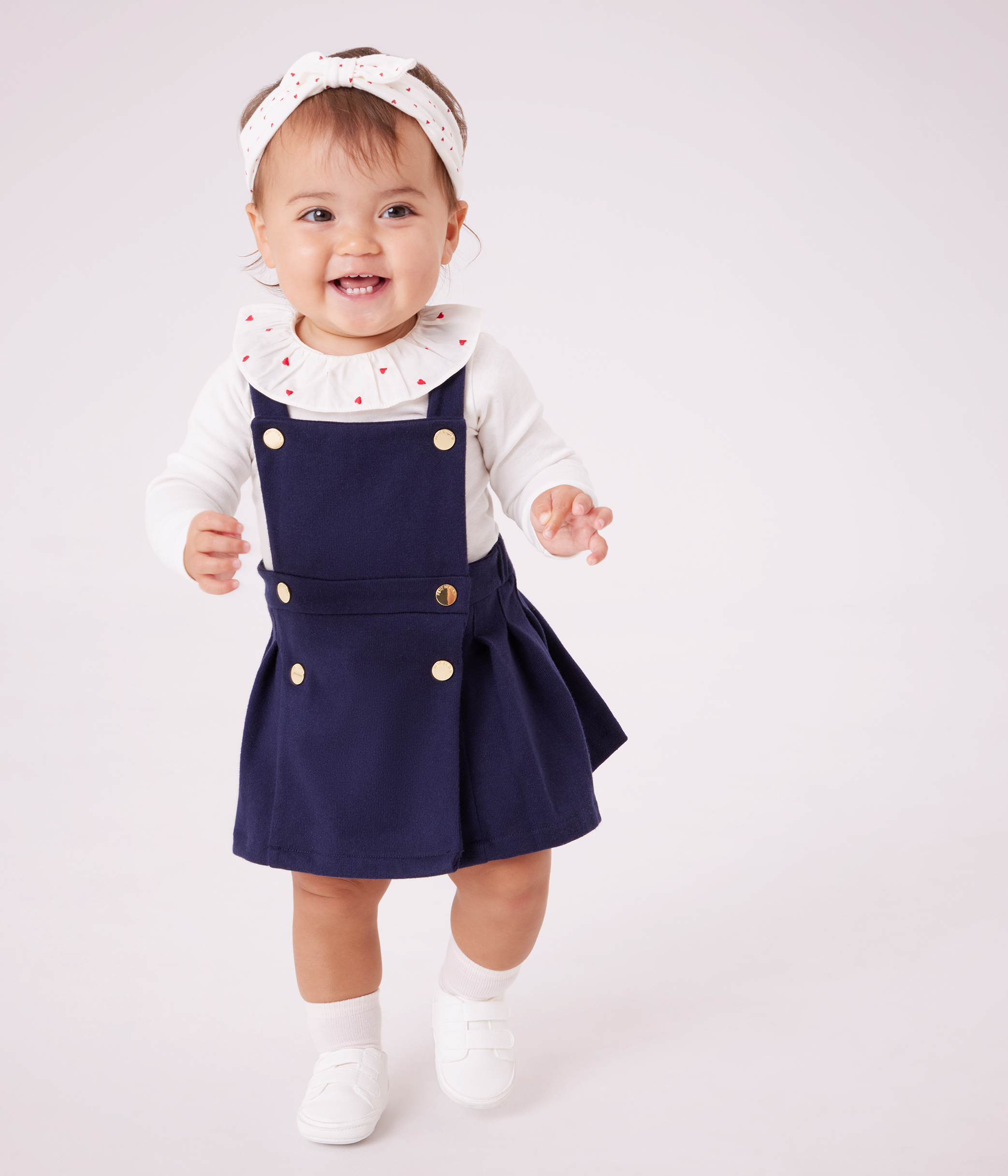 Babies' pleated cotton dress