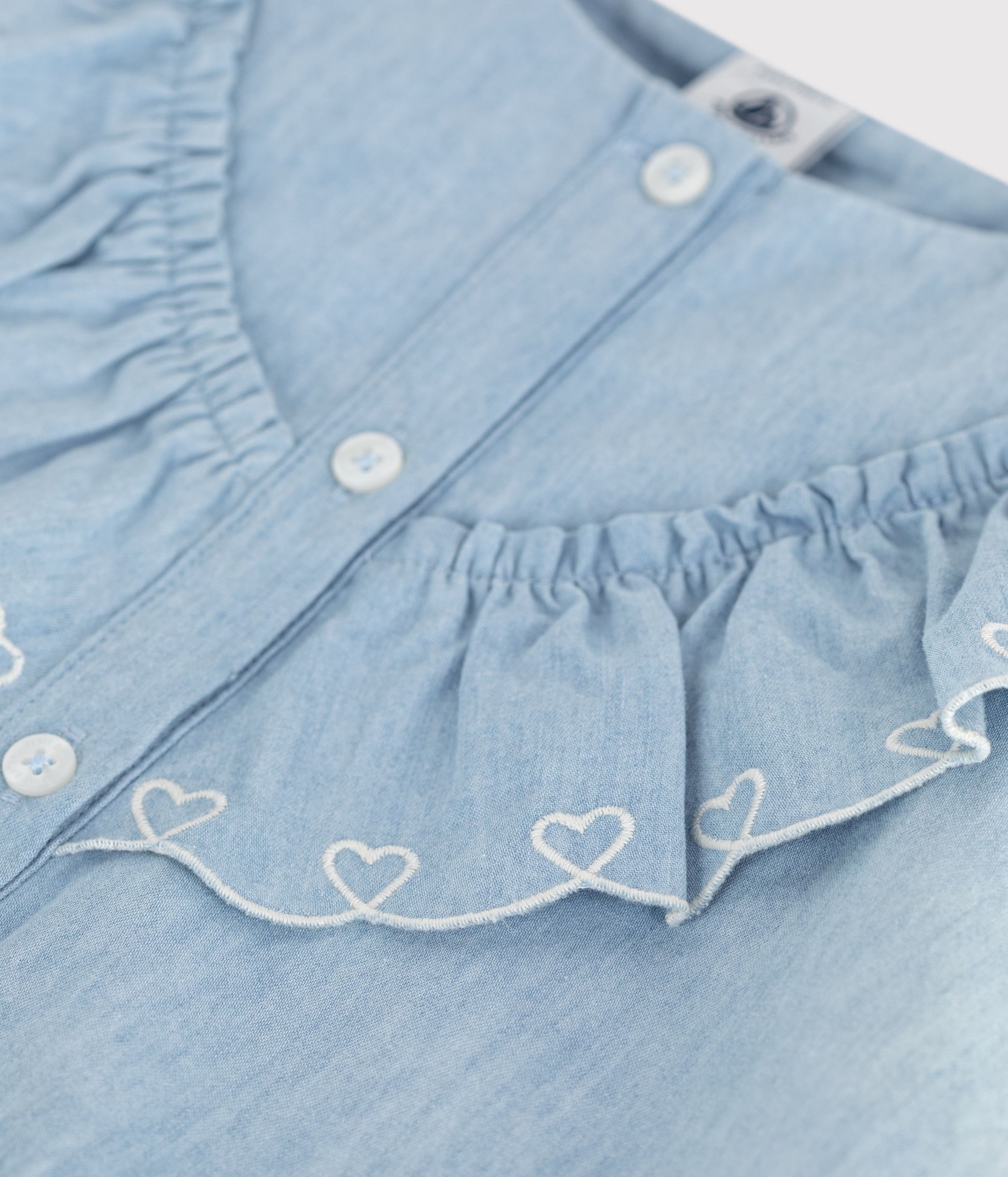 Children's plain short-sleeved cotton blouse