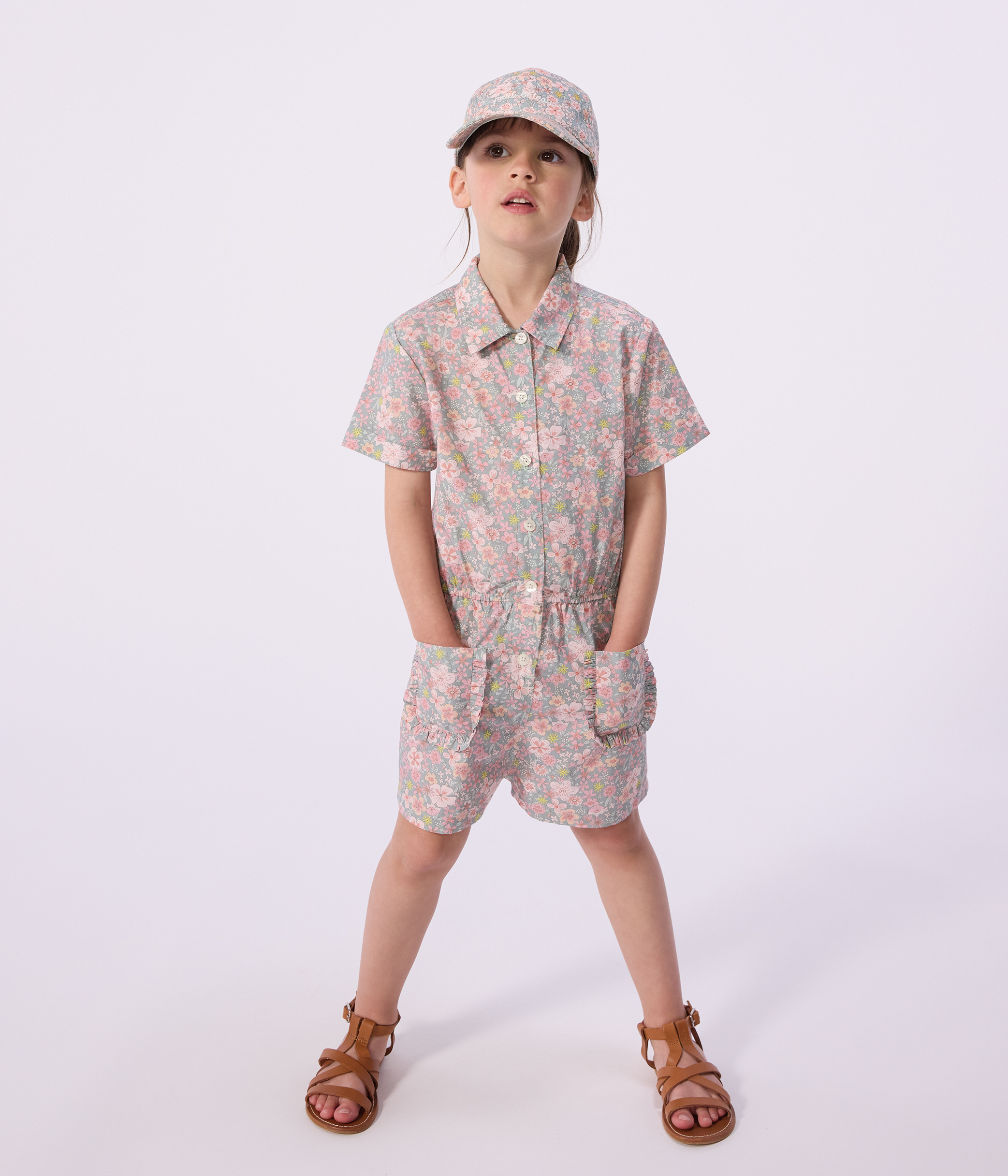 Children's short cotton jumpsuit