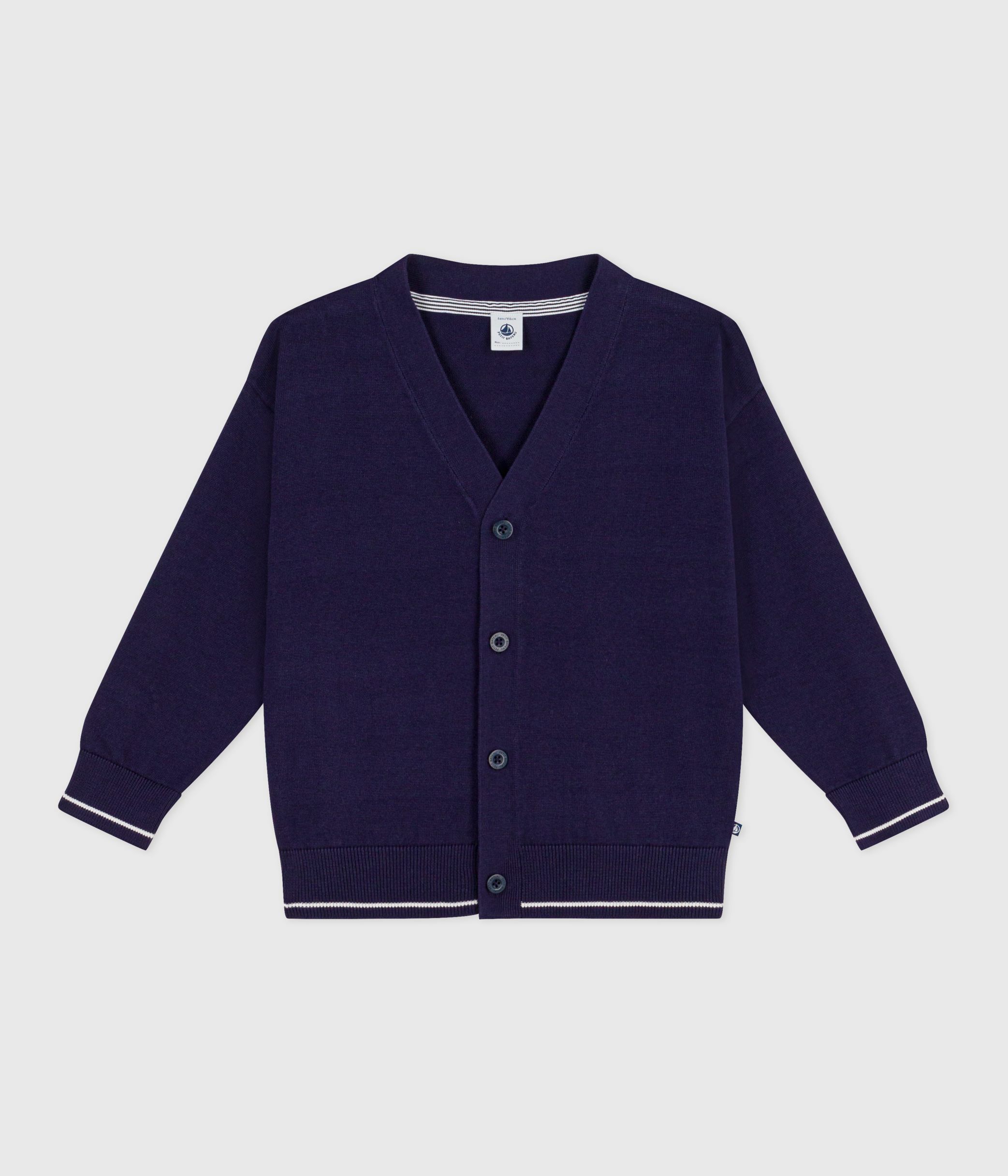 Children's plain cotton cardigan