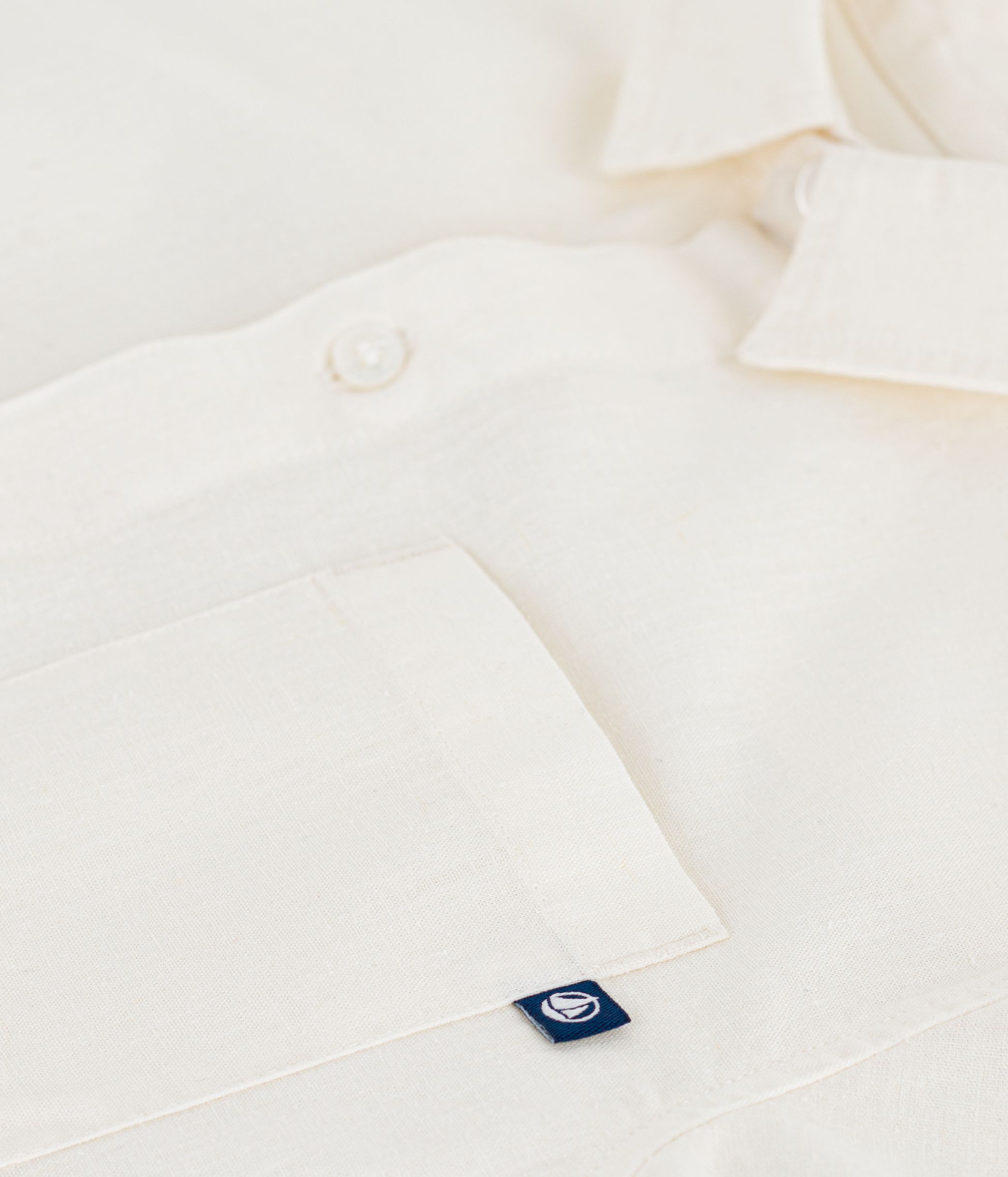 Children's short-sleeved cotton and linen shirt