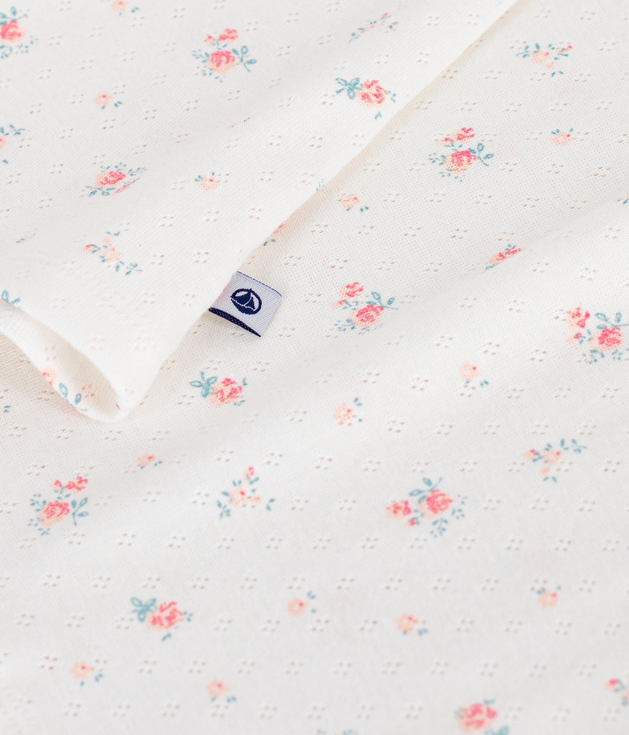 Children's floral print openwork cotton nightdress