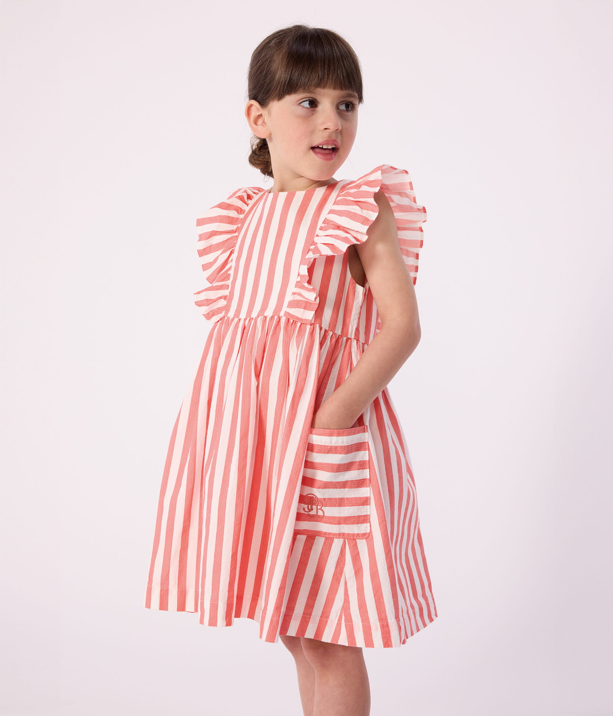 Children's sleeveless stripy cotton dress