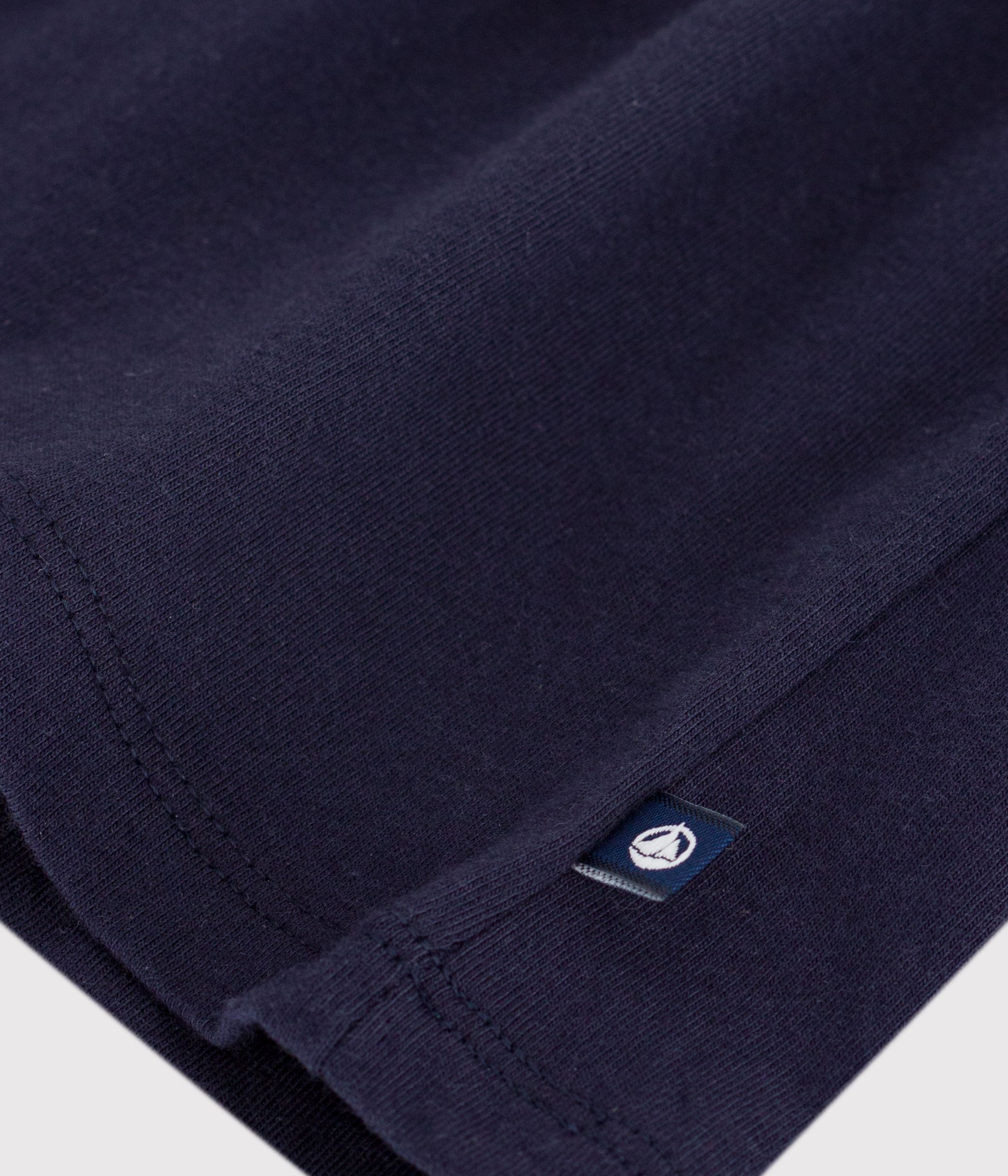 Babies' short-sleeved plain cotton dress with a sailor collar