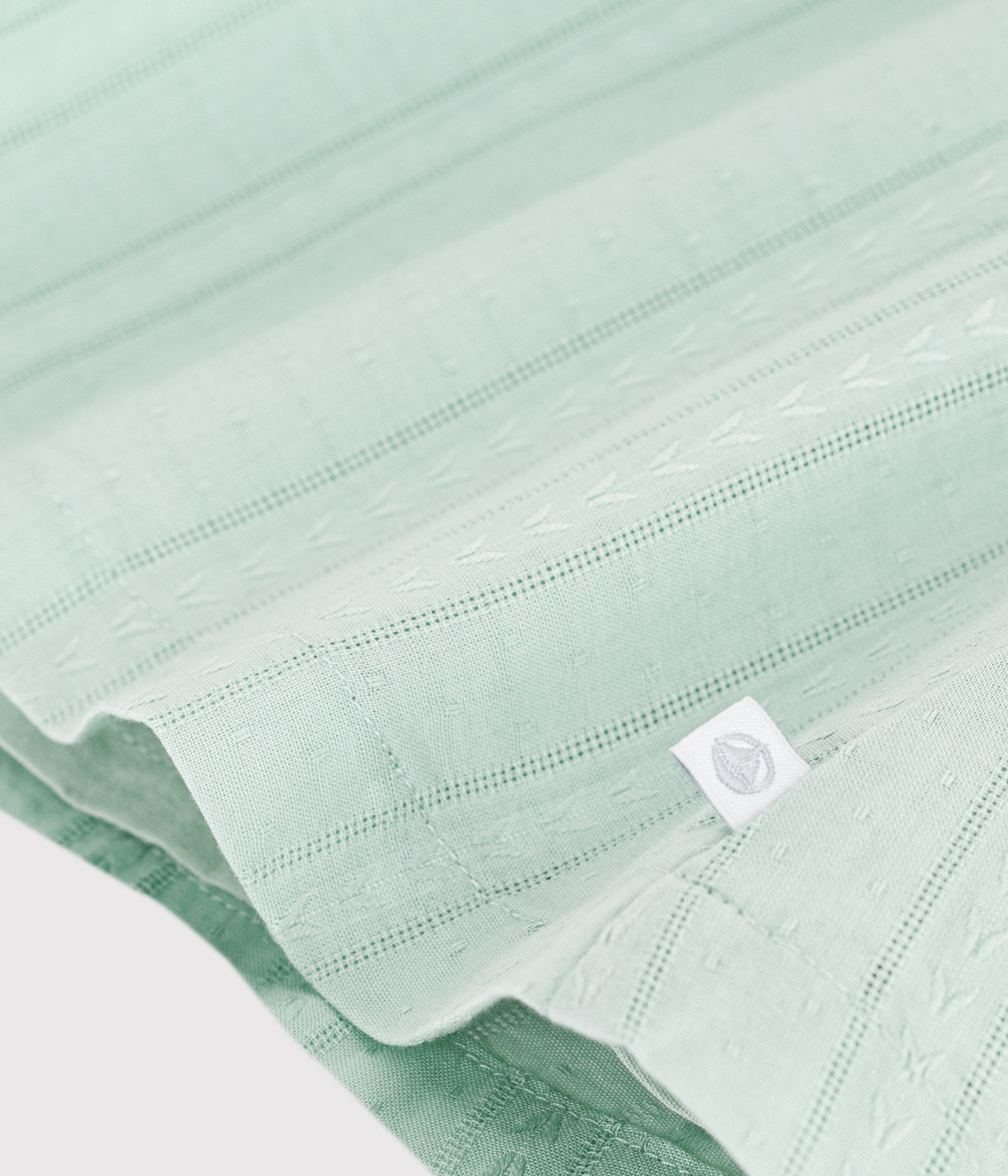Babies' short-sleeved plain cotton dress with a ruff collar