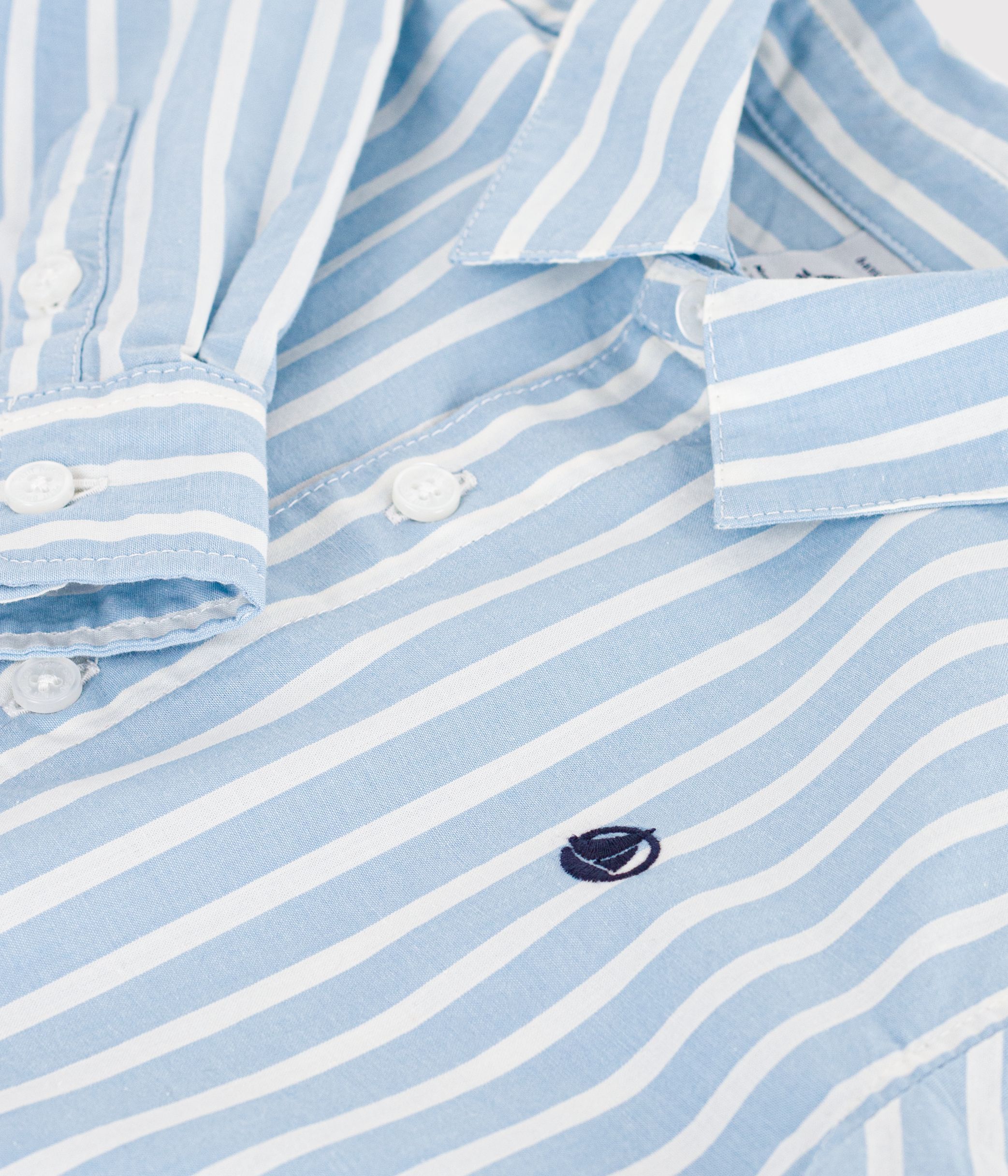 Children's long-sleeved stripy cotton shirt