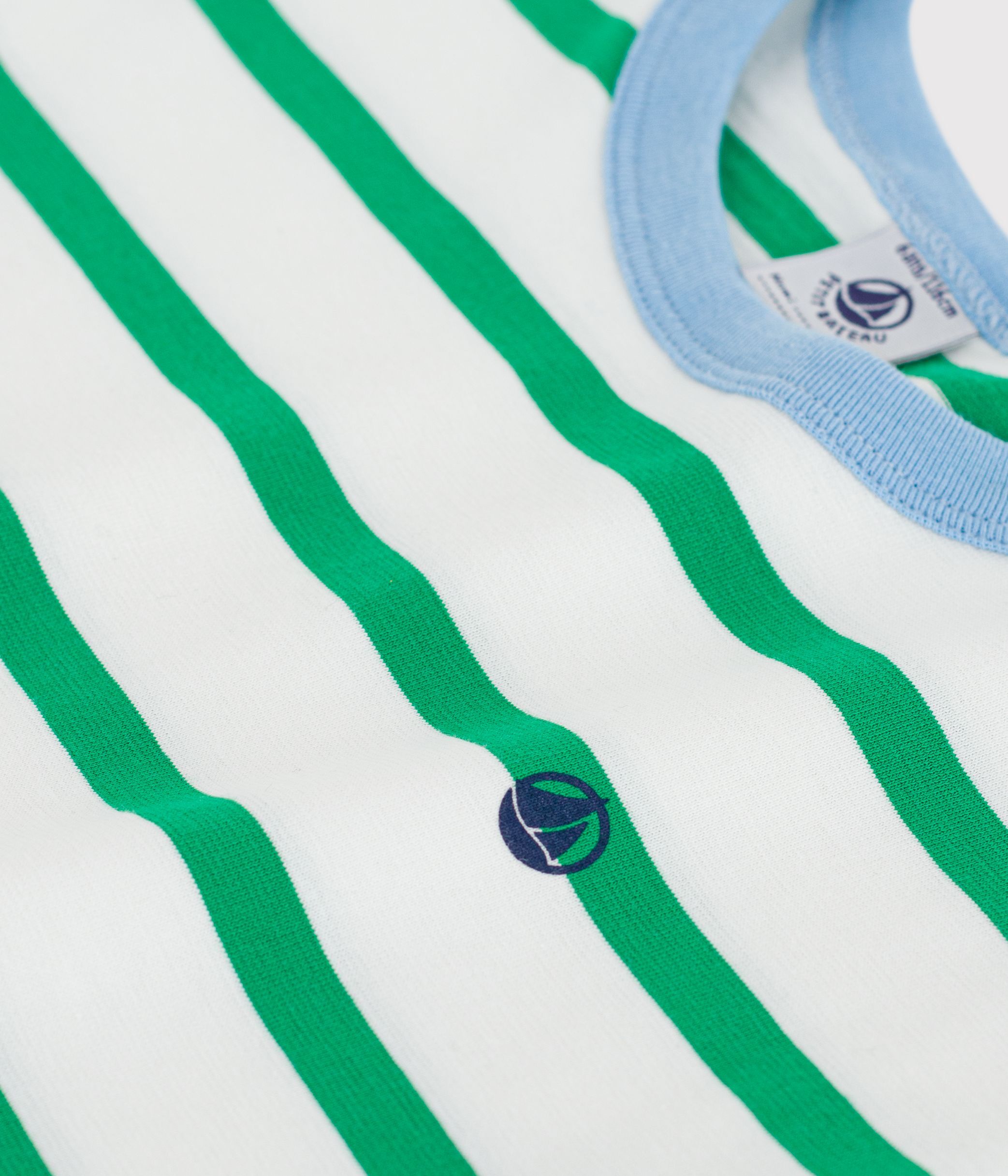 Children's short-sleeved stripy cotton T-shirt